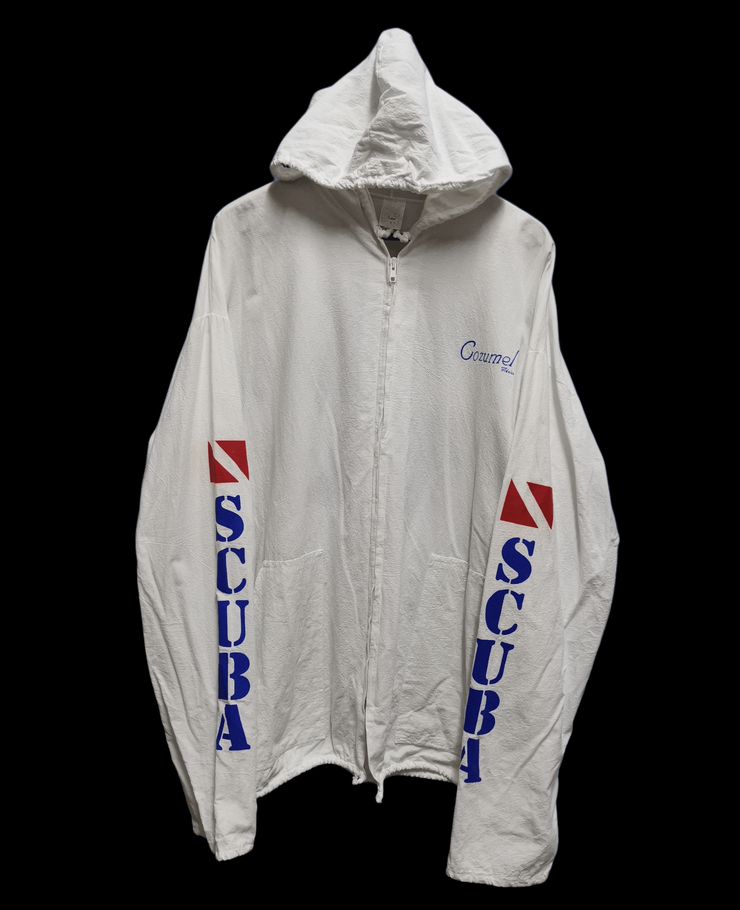 image of Vintage Cozumel Mexico Scuba Windbreaker in White, Men's (Size 2XL)