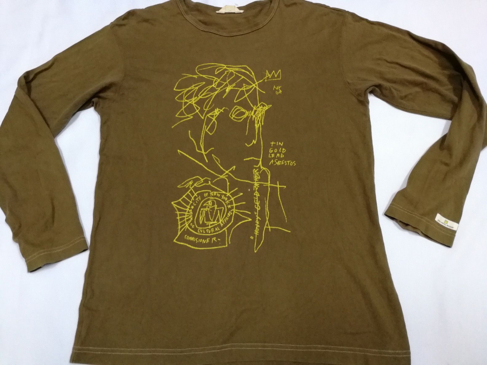 image of Face Art John Lennon Tee in Brown, Men's (Size Large)