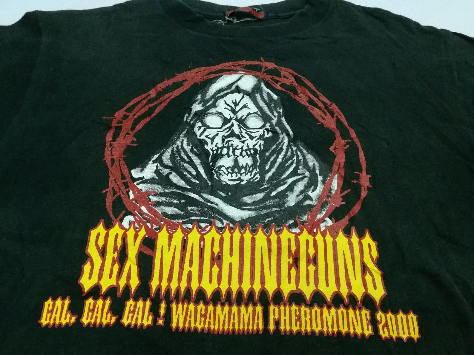 image of Band Tees x Rock T Shirt Sex Machineguns Gal! Wagamama Phenomone 2000 Japan Tour in Black (Size Sma