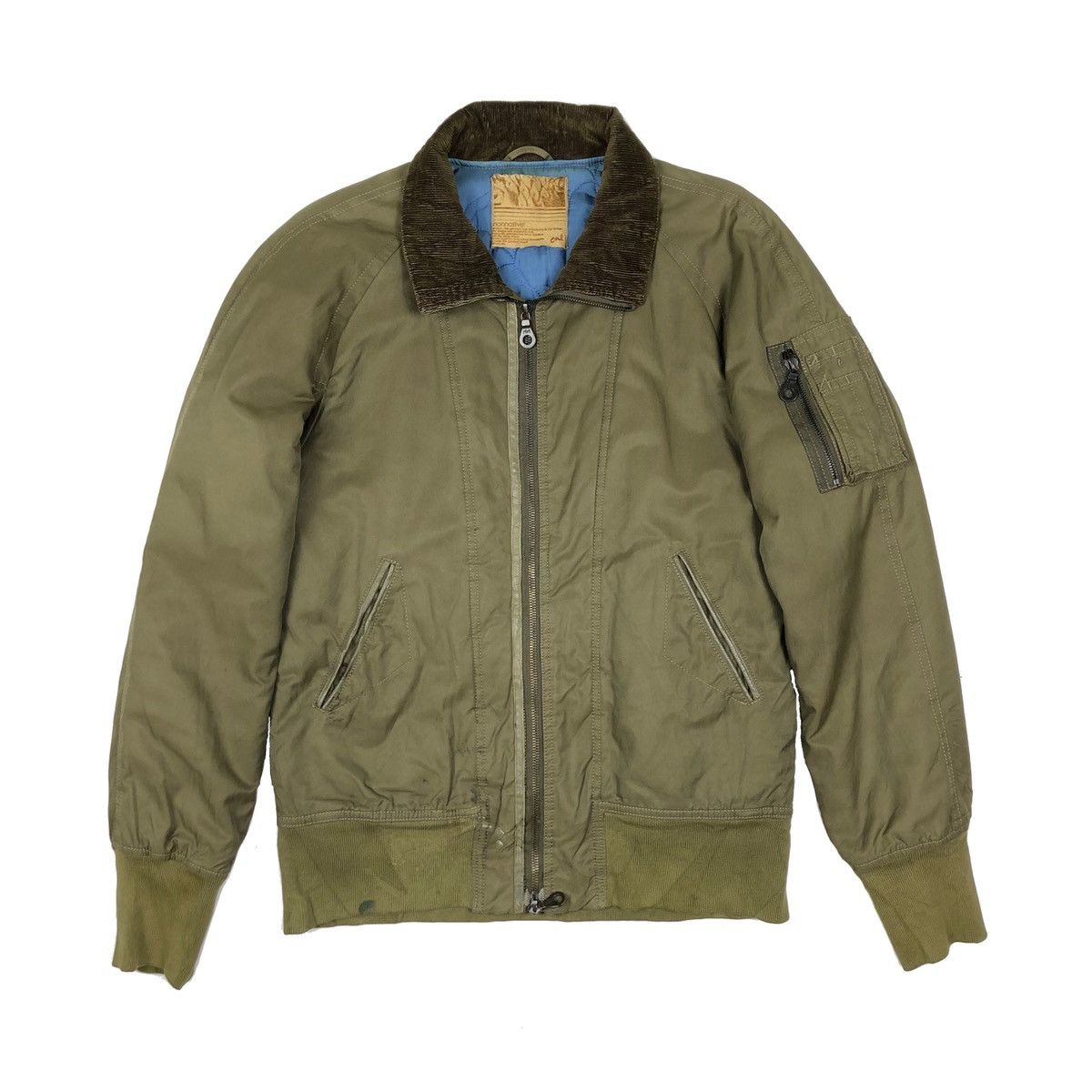 image of Military x Nonnative Corduroy Collar Ma-1 Bomber Jacket in Army Green, Men's (Size Medium)