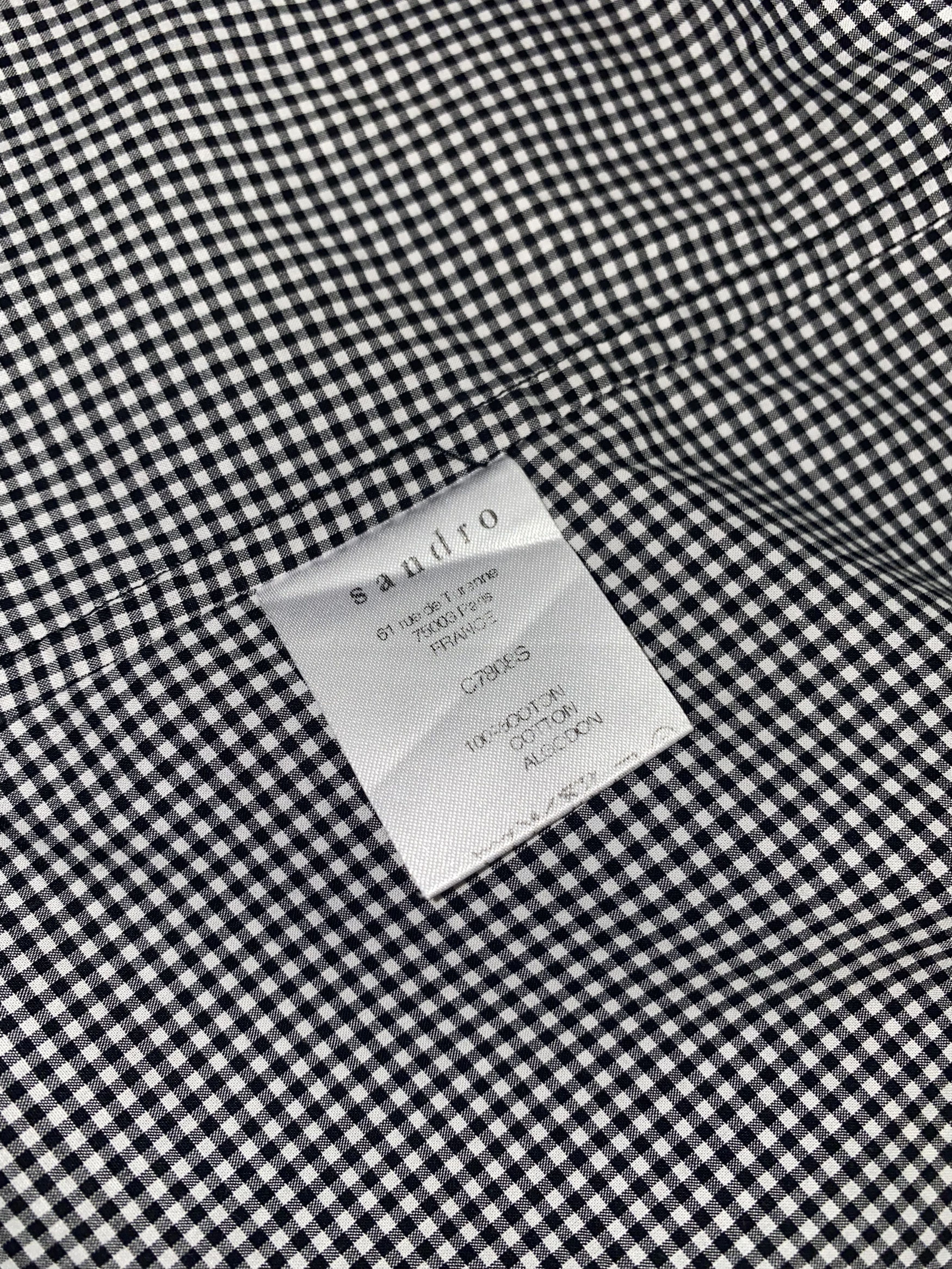 Sandro Sandro Checkered Two Tone Button Up Shirt Size US S / EU 44-46 / 1 - 13 Thumbnail