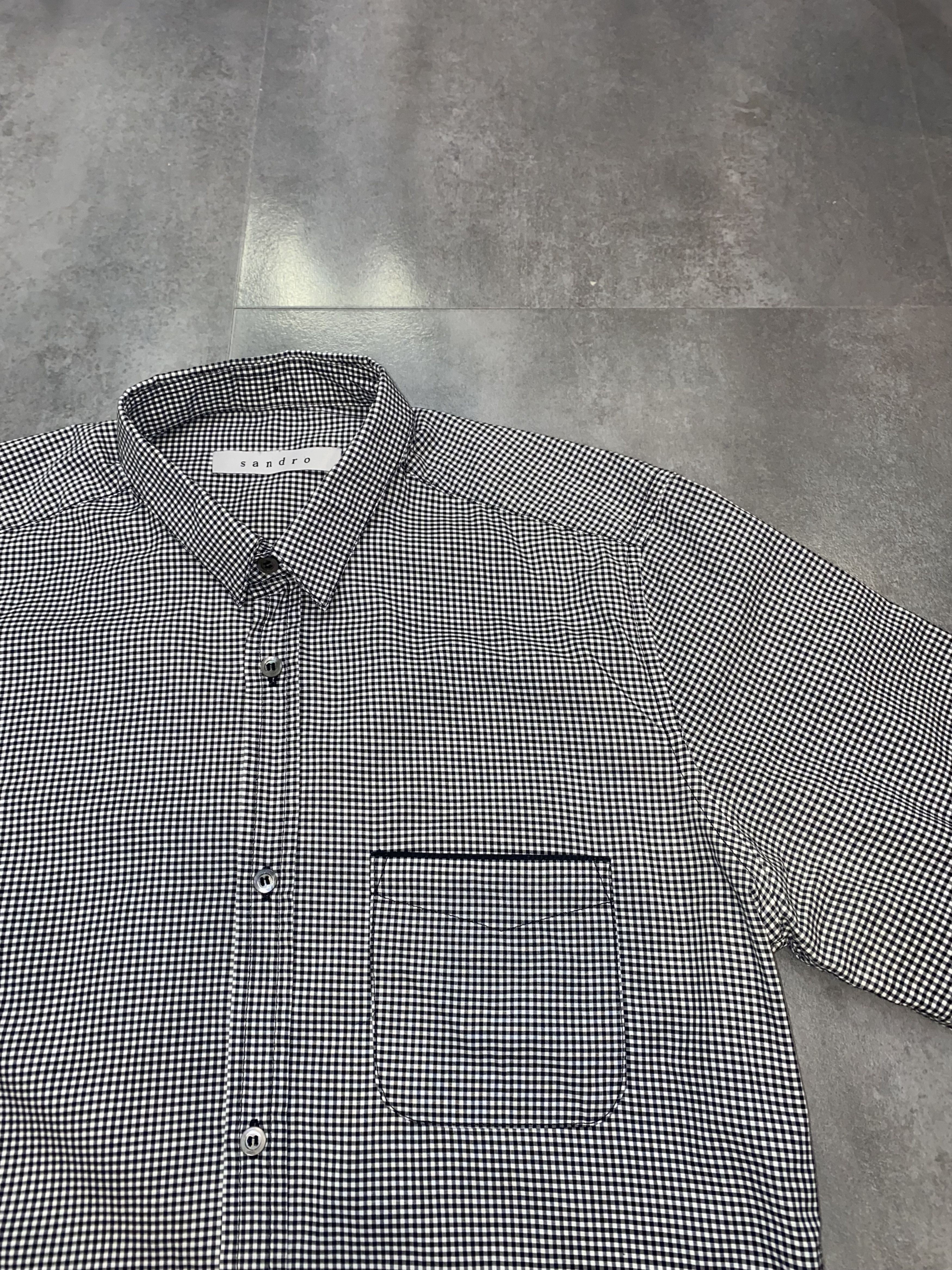 Sandro Sandro Checkered Two Tone Button Up Shirt Size US S / EU 44-46 / 1 - 9 Thumbnail