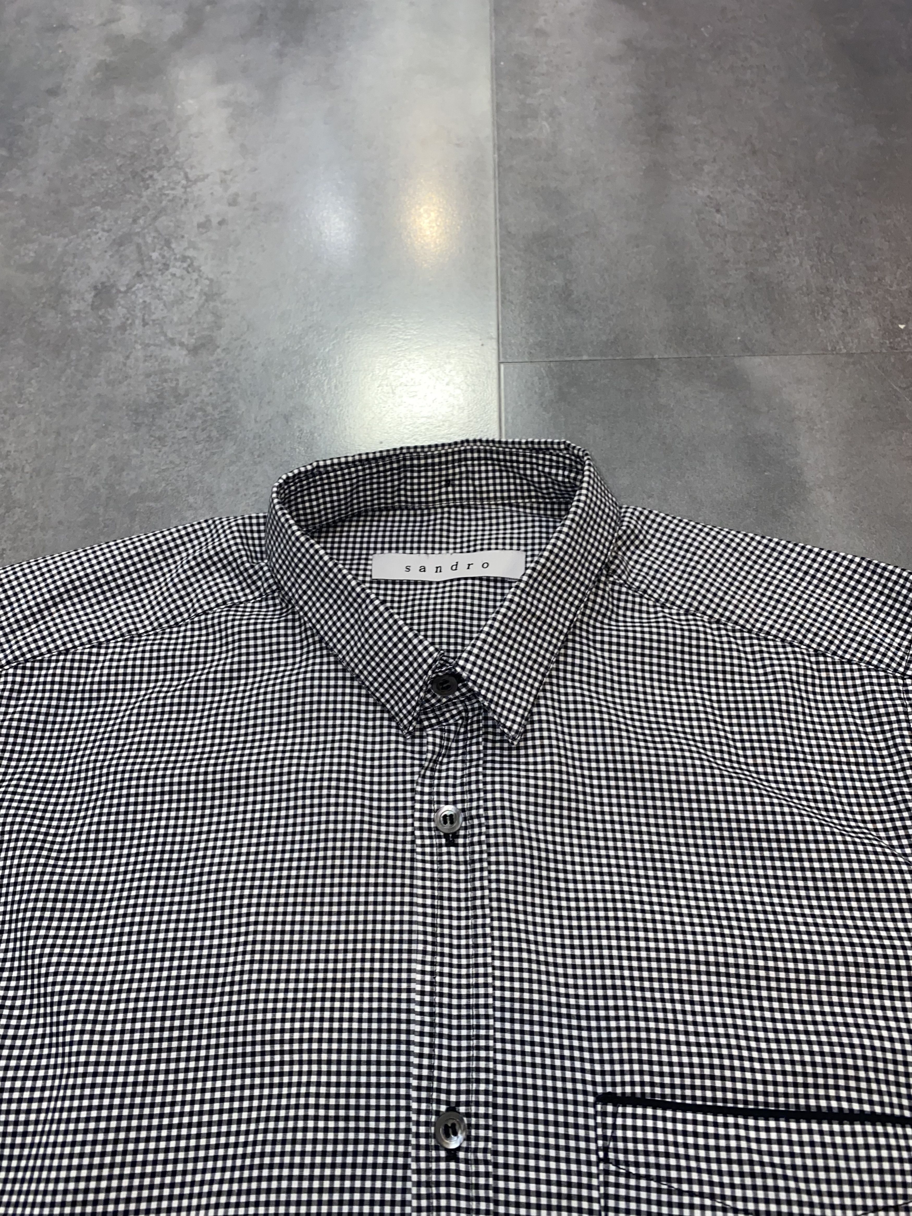 Sandro Sandro Checkered Two Tone Button Up Shirt Size US S / EU 44-46 / 1 - 10 Thumbnail