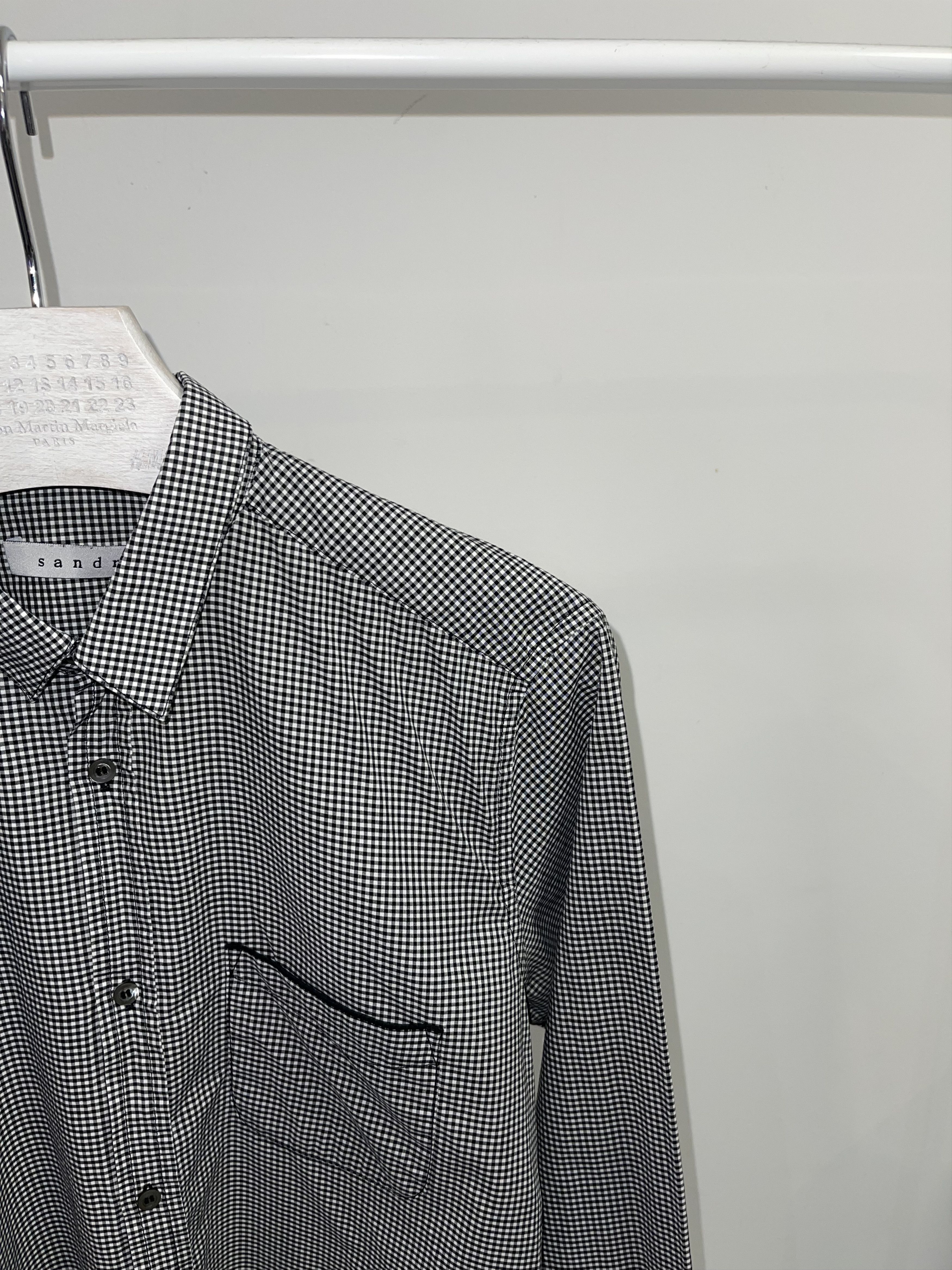 Sandro Sandro Checkered Two Tone Button Up Shirt Size US S / EU 44-46 / 1 - 2 Thumbnail