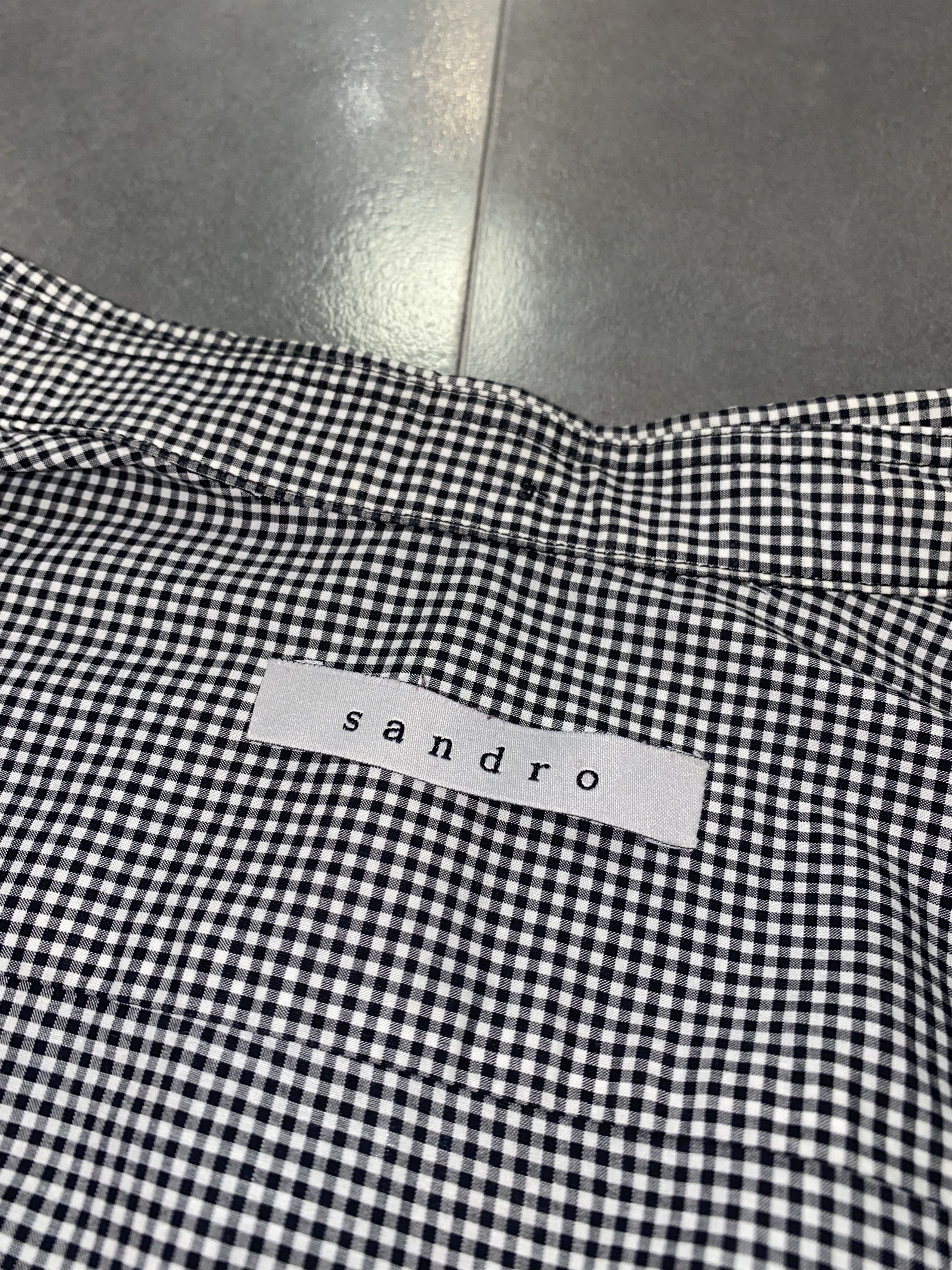 Sandro Sandro Checkered Two Tone Button Up Shirt Size US S / EU 44-46 / 1 - 12 Thumbnail