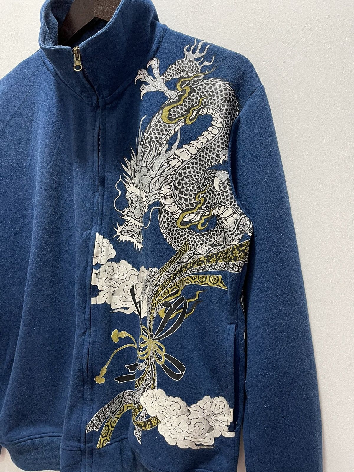 Dragonfly × Japanese Brand × Vintage JAPANESE STYLE DRAGONFLY BIG LOGO PRINTED ZIP UP SWEATER Size US S / EU 44-46 / 1 - 7 Thumbnail