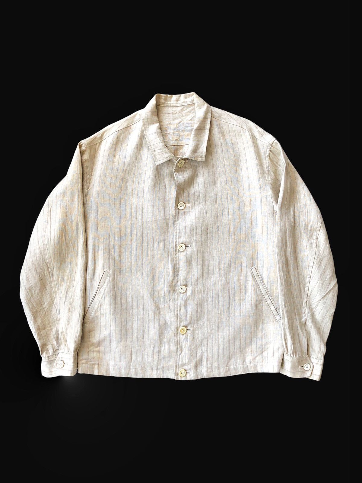 Yohji Yamamoto GRAIL🔥FW06 YY Linen Striped Blouson Boxy Jacket Size US L / EU 52-54 / 3 - 1 Thumbnail