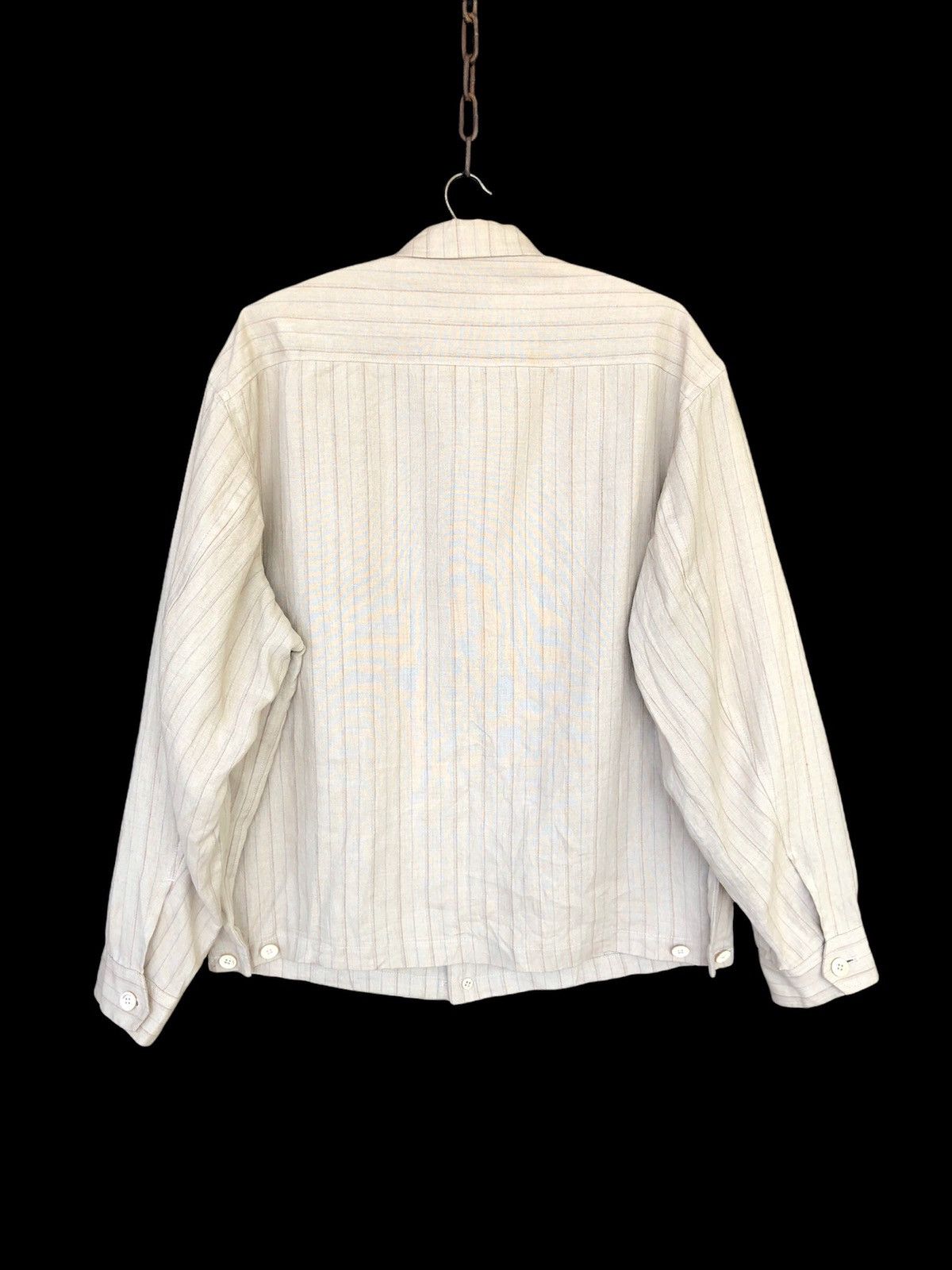 Yohji Yamamoto GRAIL🔥FW06 YY Linen Striped Blouson Boxy Jacket Size US L / EU 52-54 / 3 - 3 Thumbnail