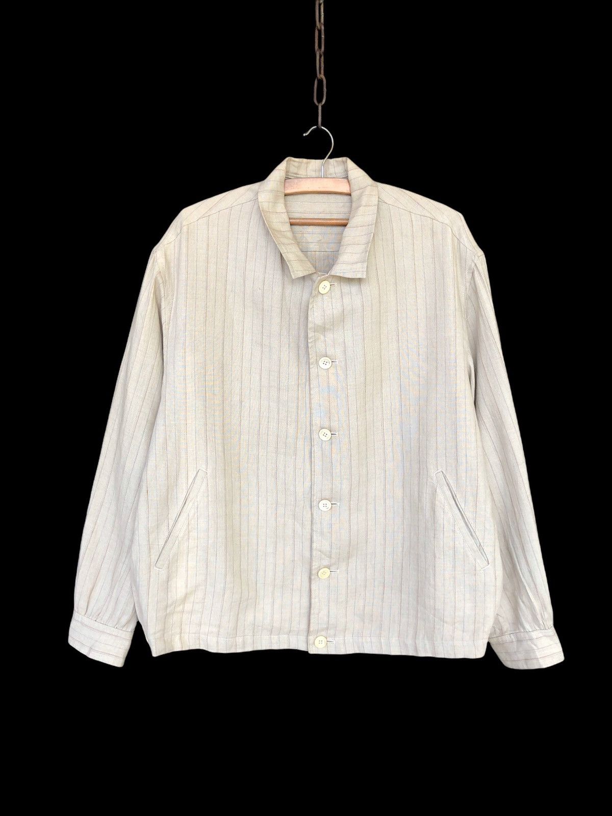 Yohji Yamamoto GRAIL🔥FW06 YY Linen Striped Blouson Boxy Jacket Size US L / EU 52-54 / 3 - 2 Thumbnail