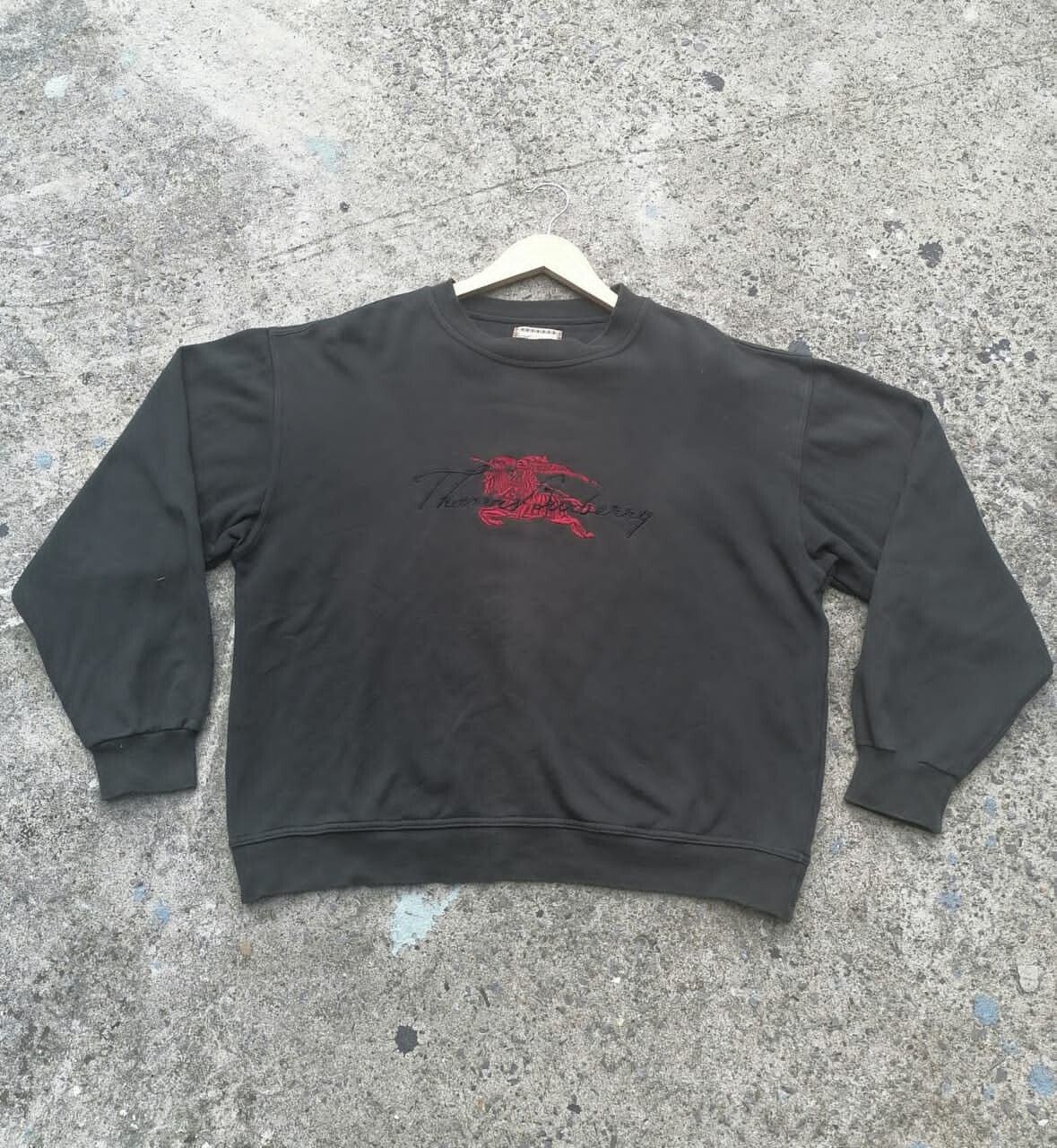 Pre-owned Burberry Thomas  Embroidered Sweatshirt In Black