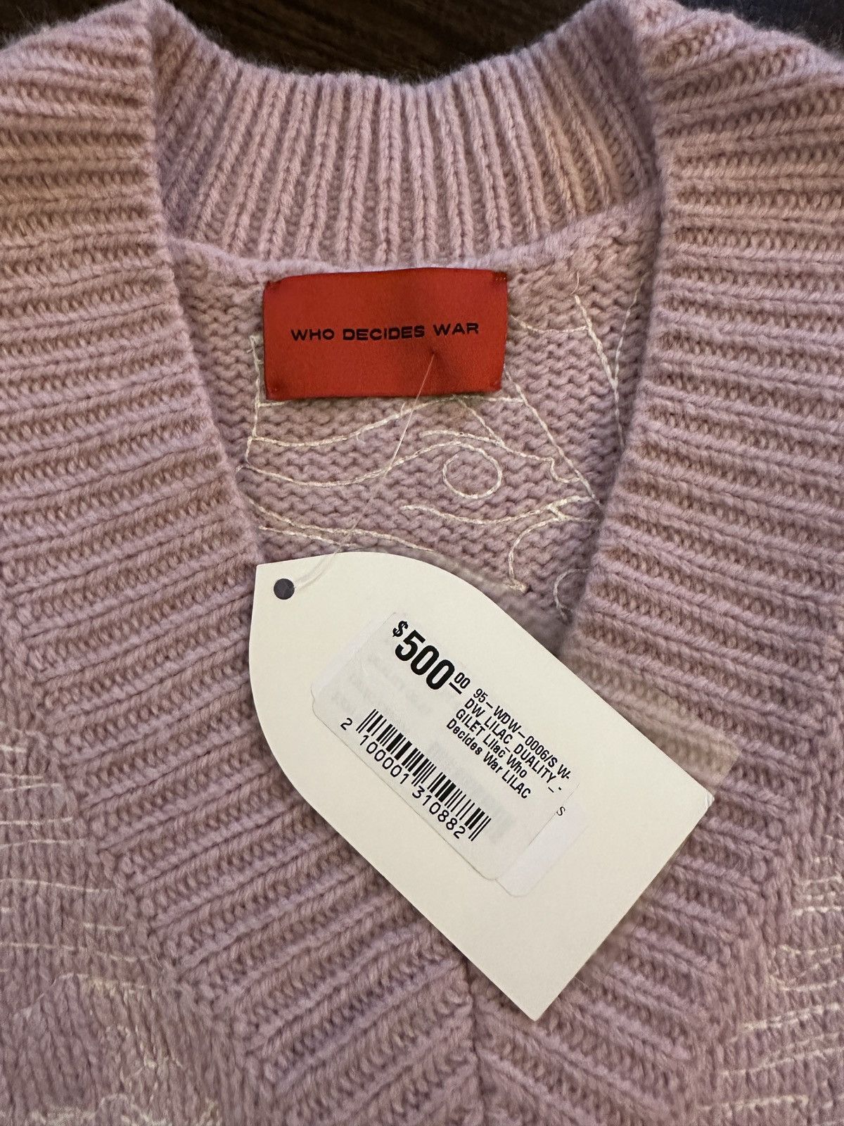 Ev Bravado Who Decides War Pink Duality Embroidered Knitted Vest Size US S / EU 44-46 / 1 - 3 Thumbnail