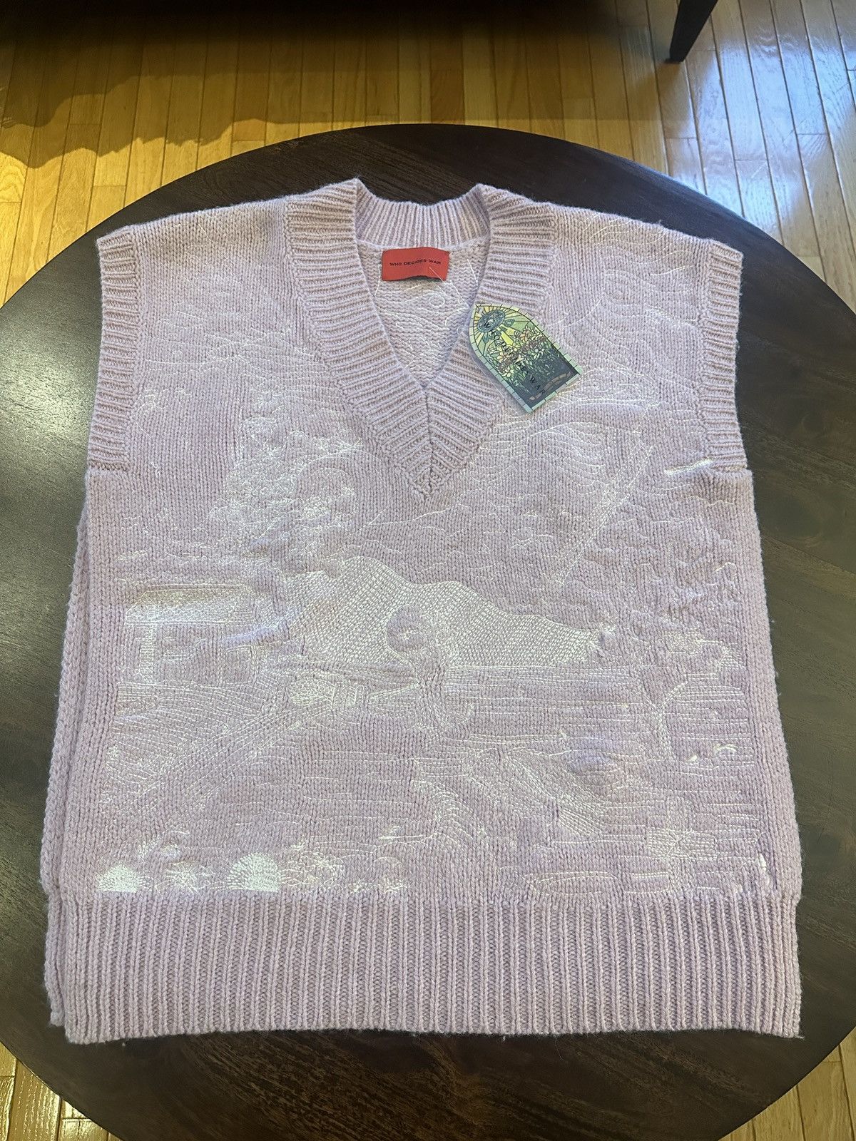 Ev Bravado Who Decides War Pink Duality Embroidered Knitted Vest Size US S / EU 44-46 / 1 - 1 Thumbnail