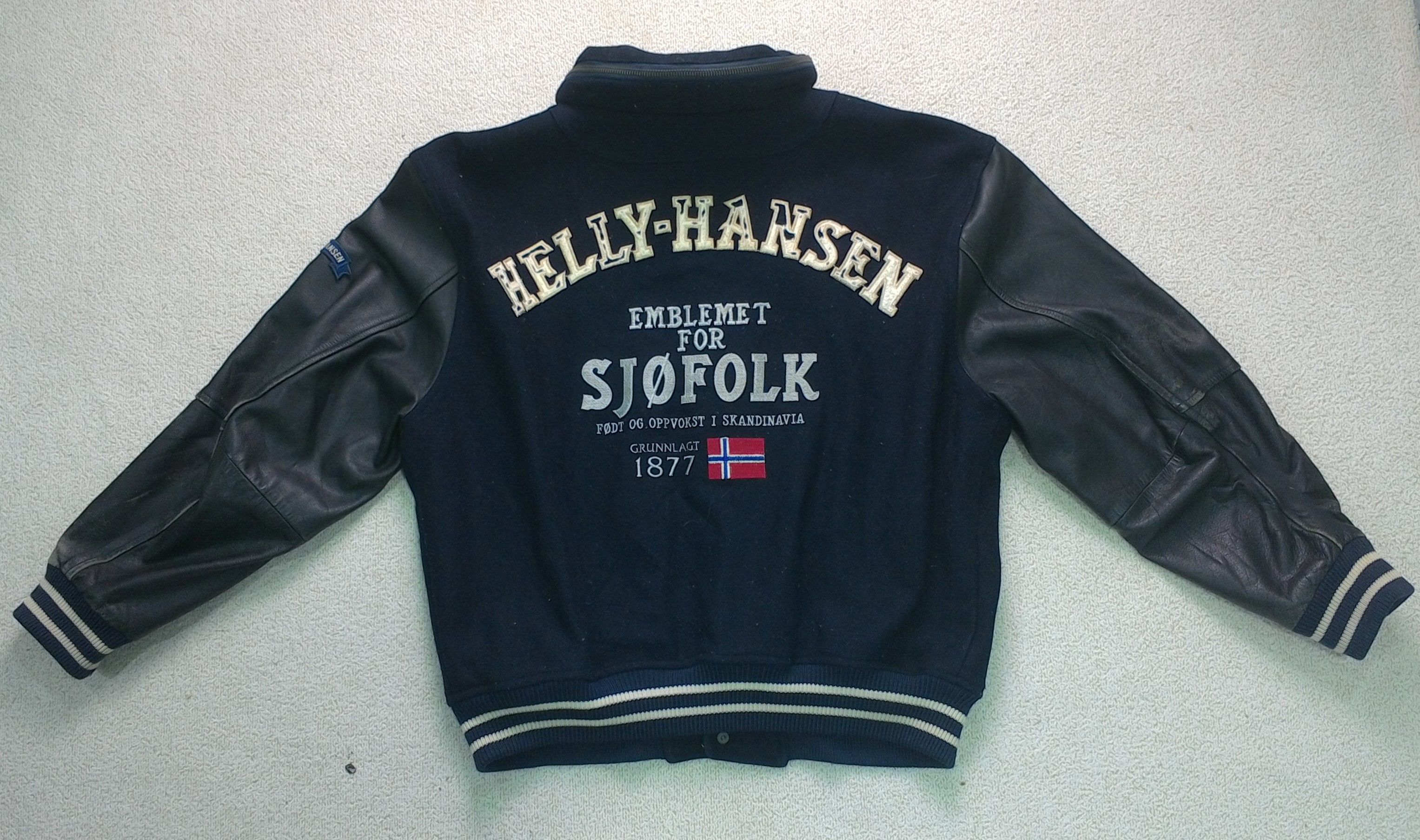Helly Hansen VINTAGE HELLY HANSEN EMBROIDERY LEATHER VARSITY JACKET Size US L / EU 52-54 / 3 - 2 Thumbnail