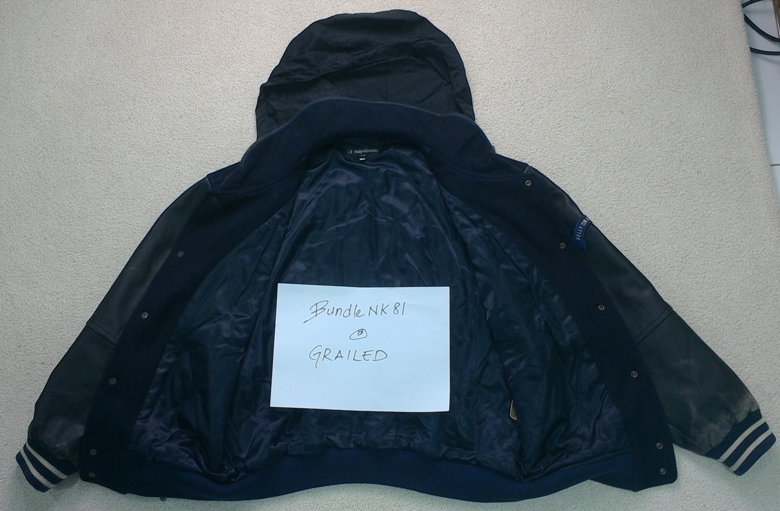 Helly Hansen VINTAGE HELLY HANSEN EMBROIDERY LEATHER VARSITY JACKET Size US L / EU 52-54 / 3 - 5 Thumbnail