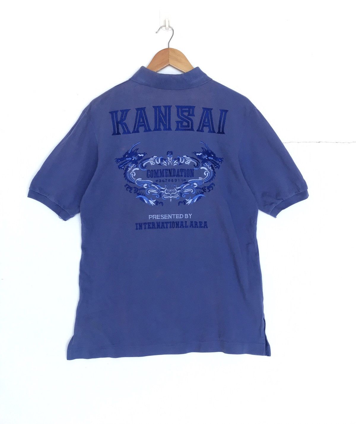 Kansai Yamamoto Vintage Sunfaded Kansai Yamamoto Polo Shirt Size US M / EU 48-50 / 2 - 1 Thumbnail