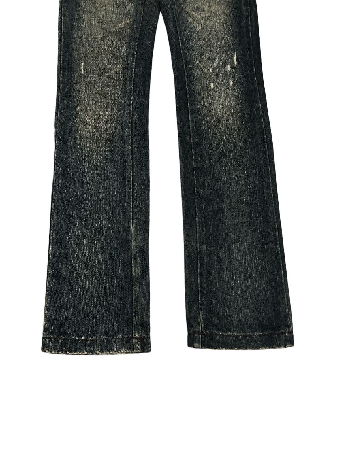 Japanese Brand SICK💥THRASHED DOUBLE WAIST DENIM PANTS Size US 30 / EU 46 - 3 Thumbnail
