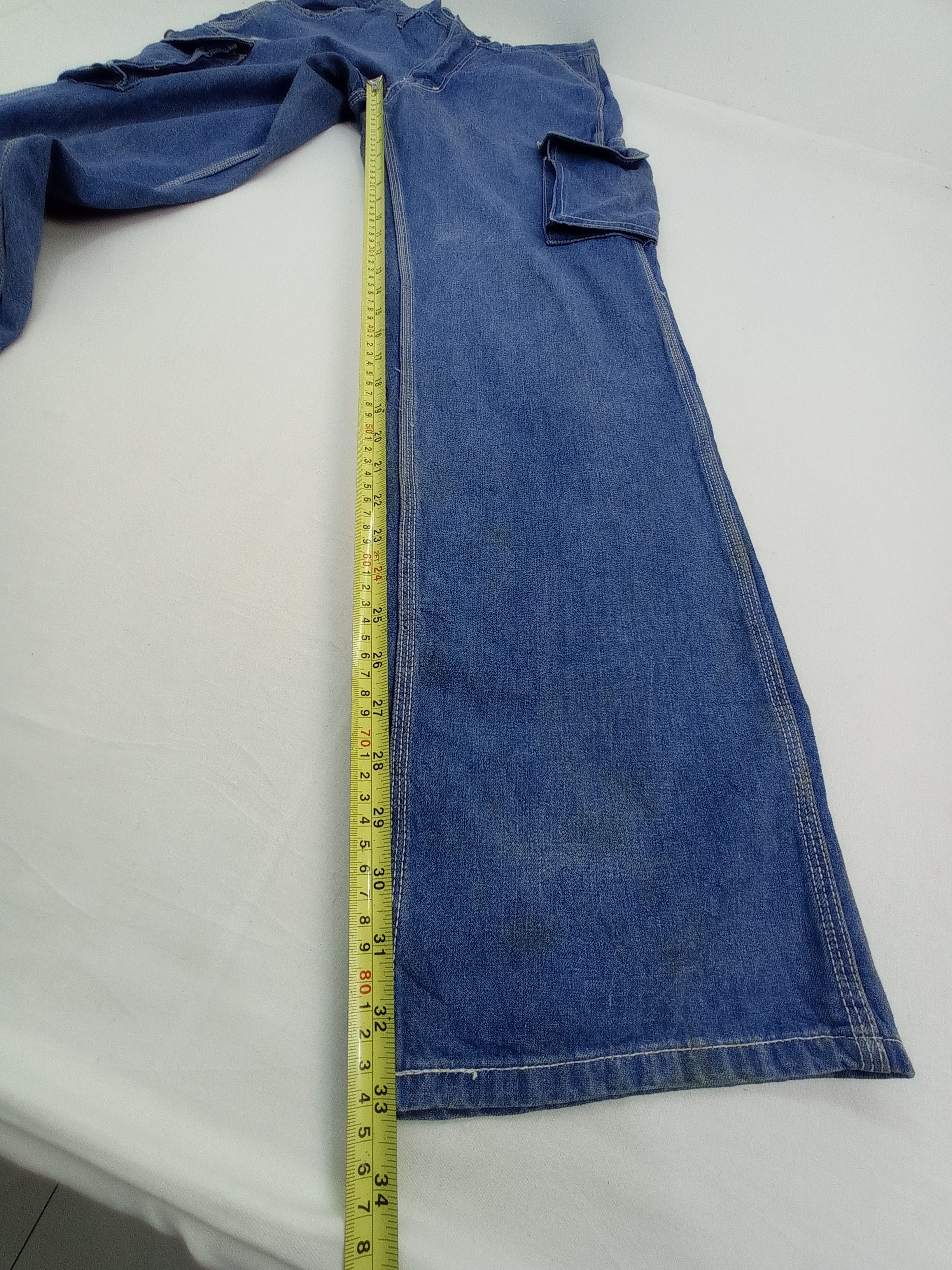 Japanese Brand Japanese Denim Cargo Pants Size US 29 - 15 Thumbnail