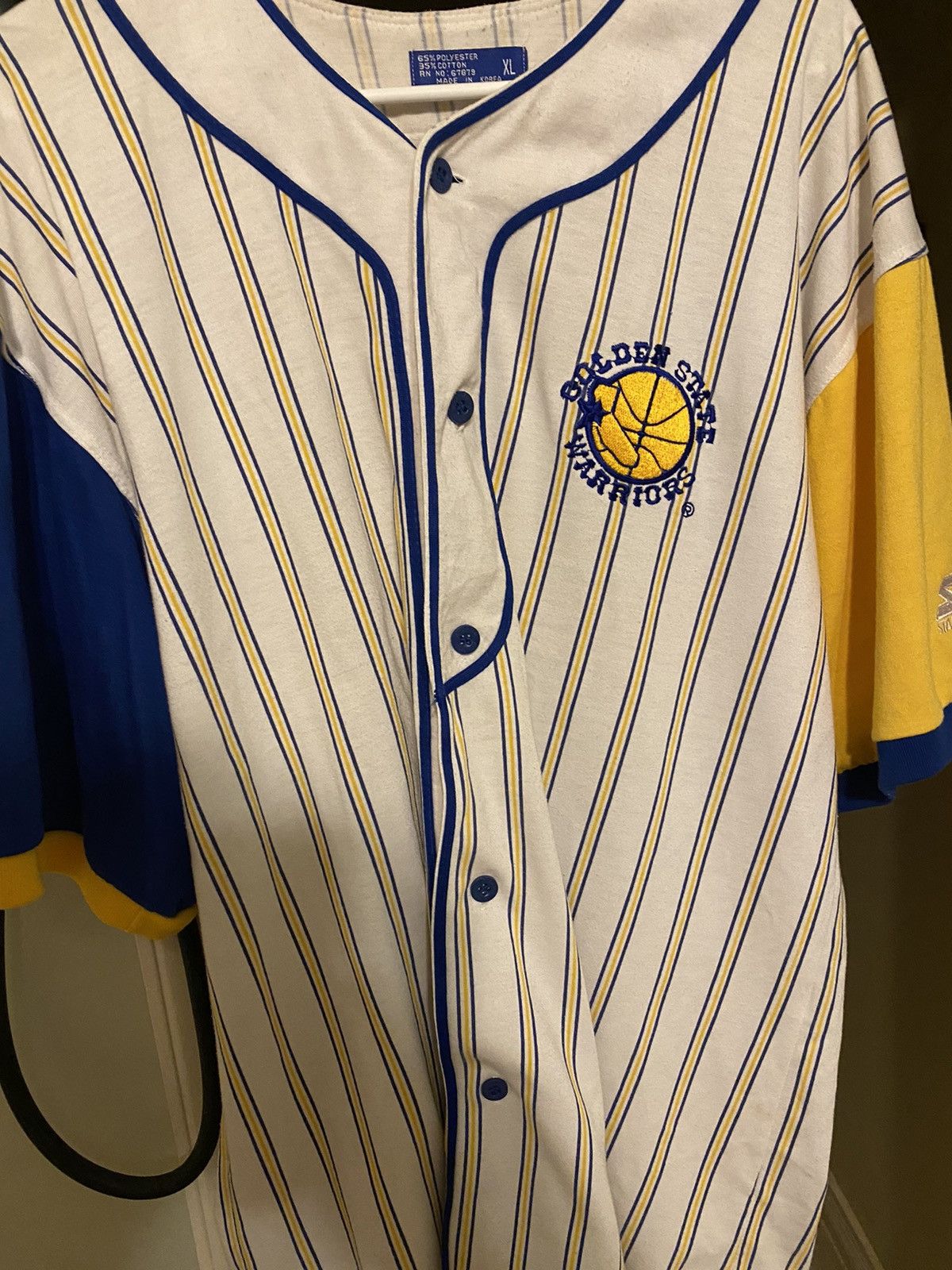 Starter Golden State Warriors Pinstripe Baseball Jersey