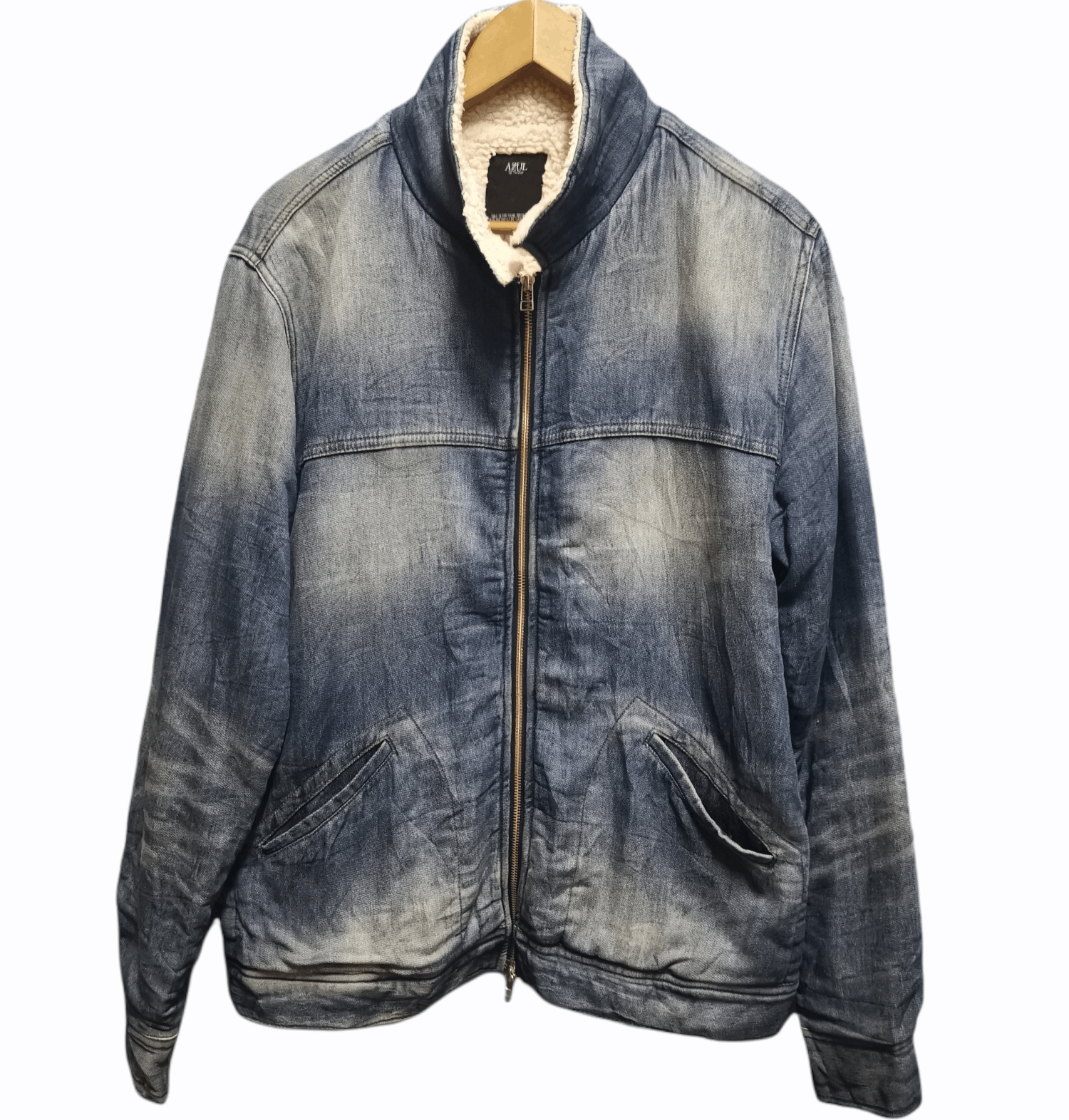 Japanese Brand Azul By Mossy Sherpa Denim Jacket Size US L / EU 52-54 / 3 - 1 Thumbnail