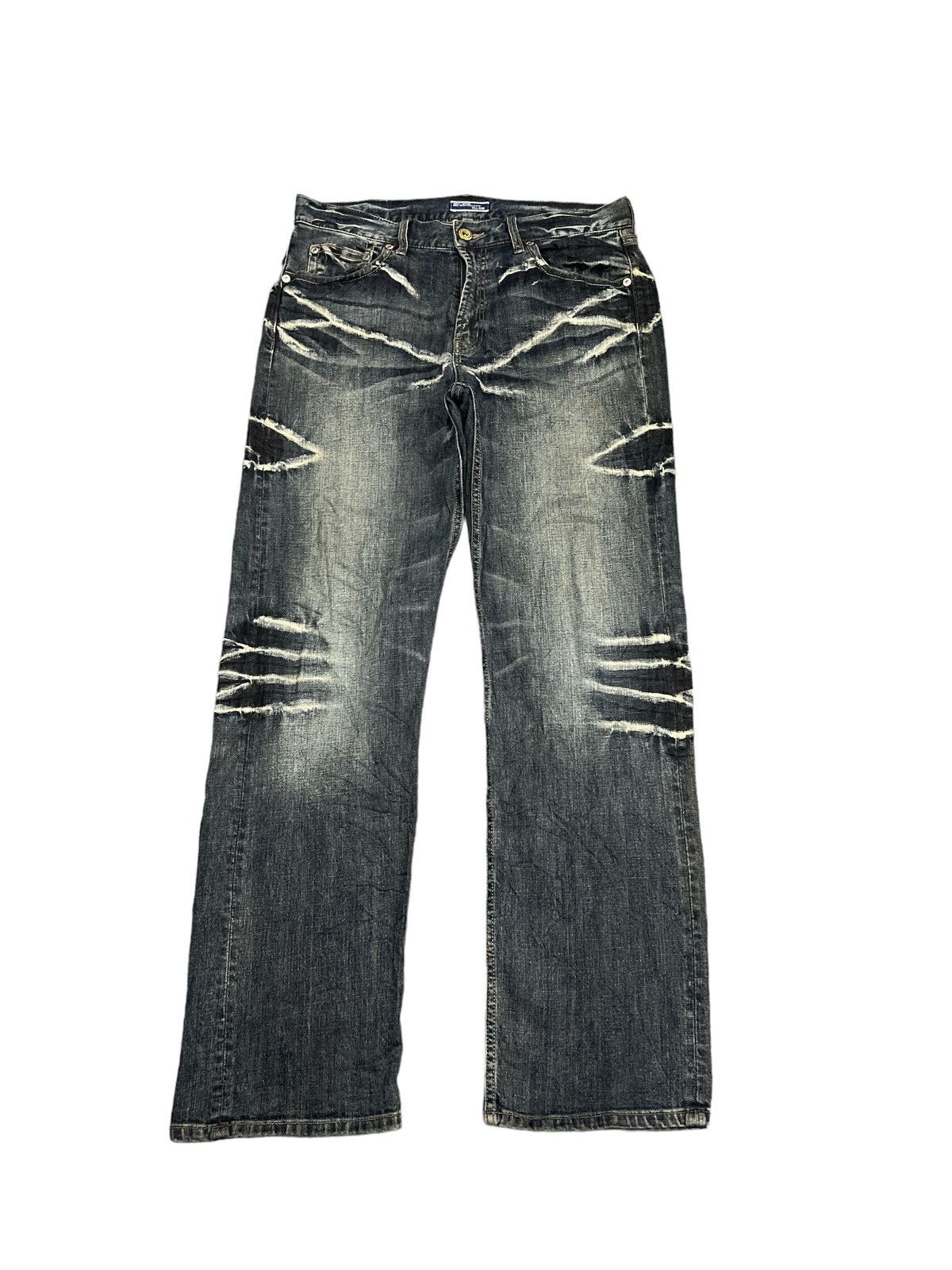 image of Avant Garde Avantgardism Villand Distressed Denim Pants in Black, Men's (Size 34)