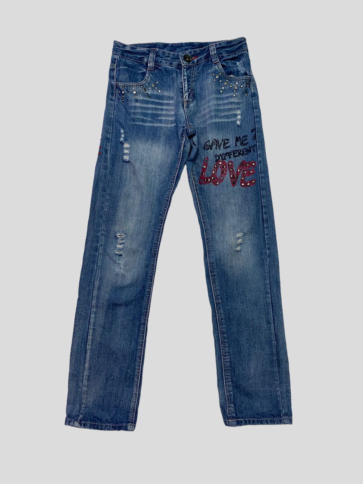 Designer × Japanese Brand × Vintage VINTAGE PINK LATTE GIVE ME A DIFFERENT LOVE DENIM Size 27" / US 4 / IT 40 - 1 Thumbnail