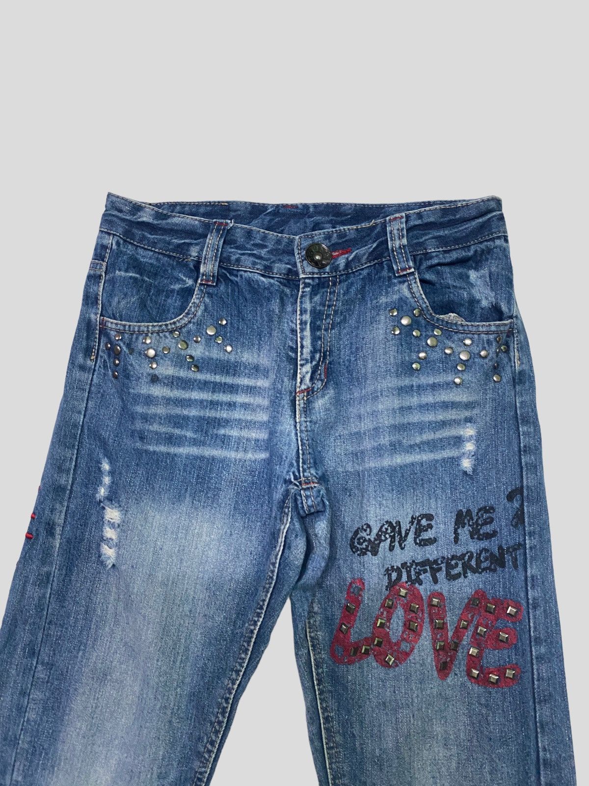 Designer × Japanese Brand × Vintage VINTAGE PINK LATTE GIVE ME A DIFFERENT LOVE DENIM Size 27" / US 4 / IT 40 - 3 Thumbnail