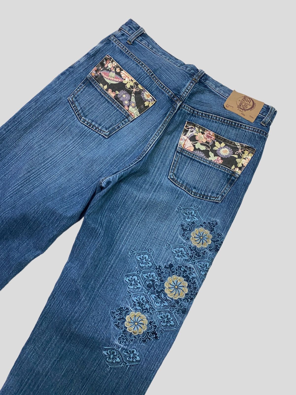 Japanese Brand × Vintage VINTAGE KARAKURI TAMASHII FLORAL EMBROIDERY SUKAJAN DESIGN Size US 33 - 8 Thumbnail
