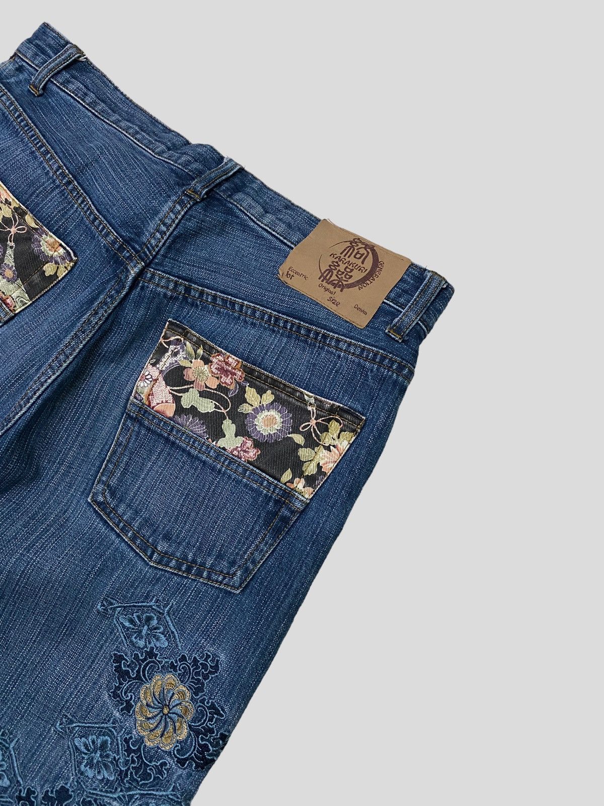 Japanese Brand × Vintage VINTAGE KARAKURI TAMASHII FLORAL EMBROIDERY SUKAJAN DESIGN Size US 33 - 9 Thumbnail
