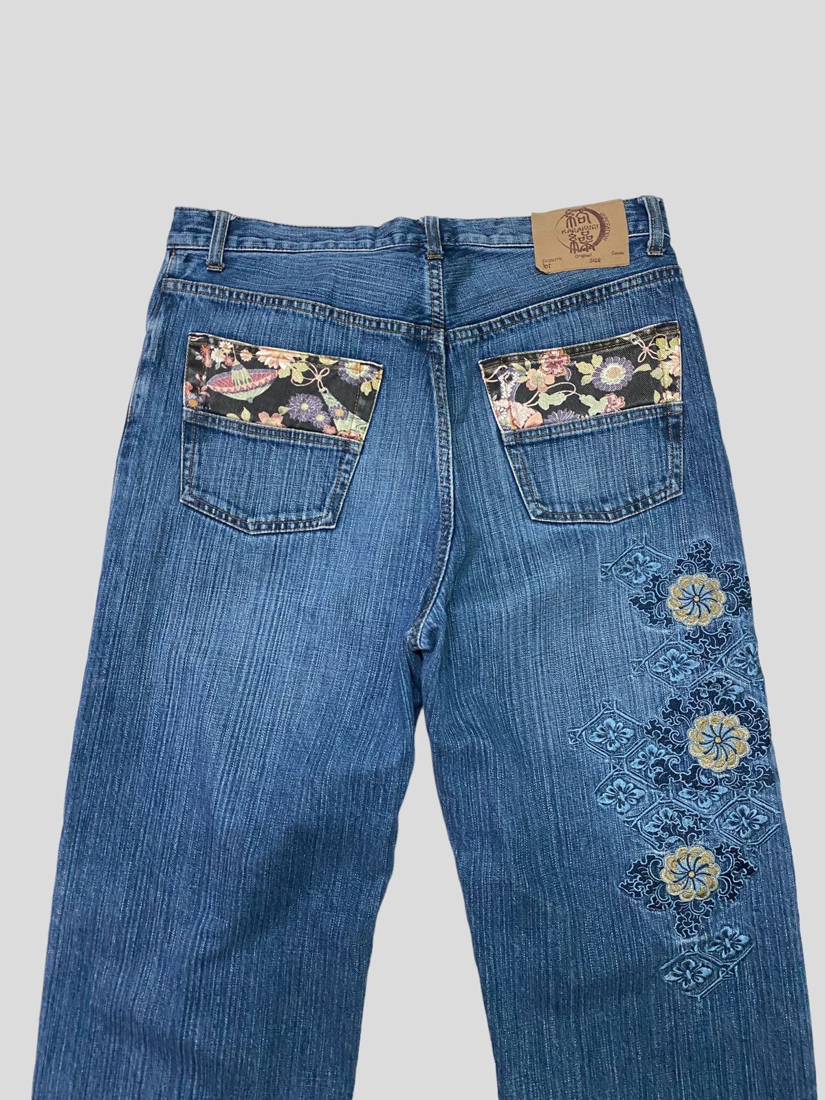 Japanese Brand × Vintage VINTAGE KARAKURI TAMASHII FLORAL EMBROIDERY SUKAJAN DESIGN Size US 33 - 6 Thumbnail