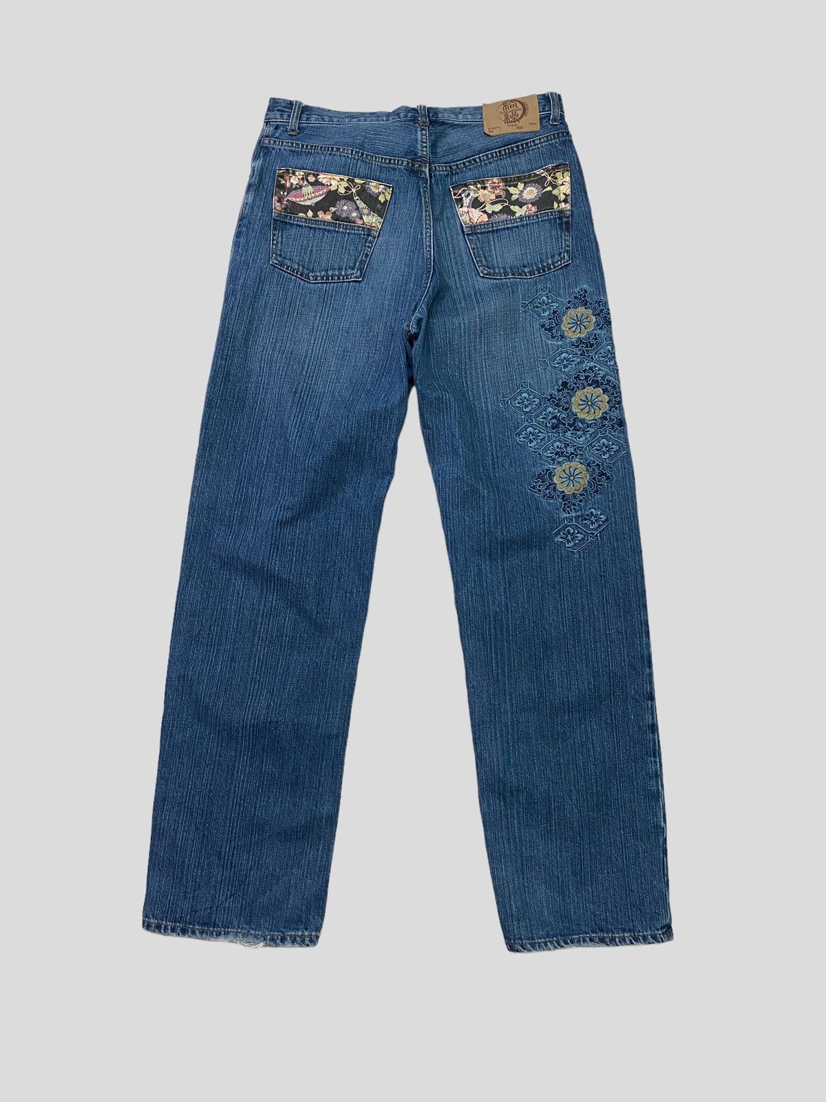Japanese Brand × Vintage VINTAGE KARAKURI TAMASHII FLORAL EMBROIDERY SUKAJAN DESIGN Size US 33 - 2 Thumbnail