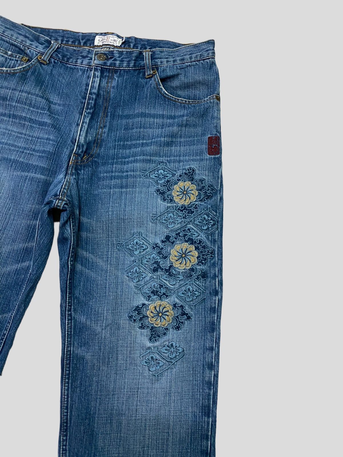 Japanese Brand × Vintage VINTAGE KARAKURI TAMASHII FLORAL EMBROIDERY SUKAJAN DESIGN Size US 33 - 5 Thumbnail