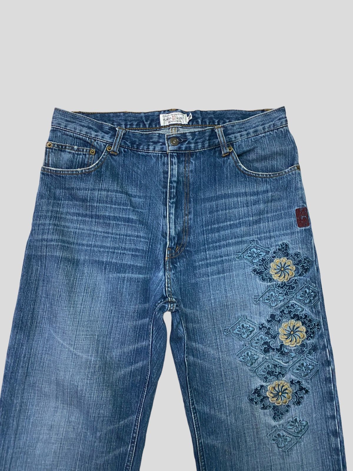 Japanese Brand × Vintage VINTAGE KARAKURI TAMASHII FLORAL EMBROIDERY SUKAJAN DESIGN Size US 33 - 3 Thumbnail