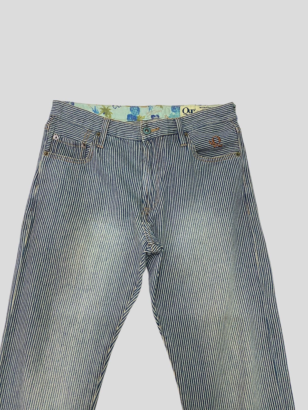 Japanese Brand × Vintage VINTAGE SURF CLOTHES HICKORY STRIPED PATCH POCKET DENIM Size US 29 - 3 Thumbnail