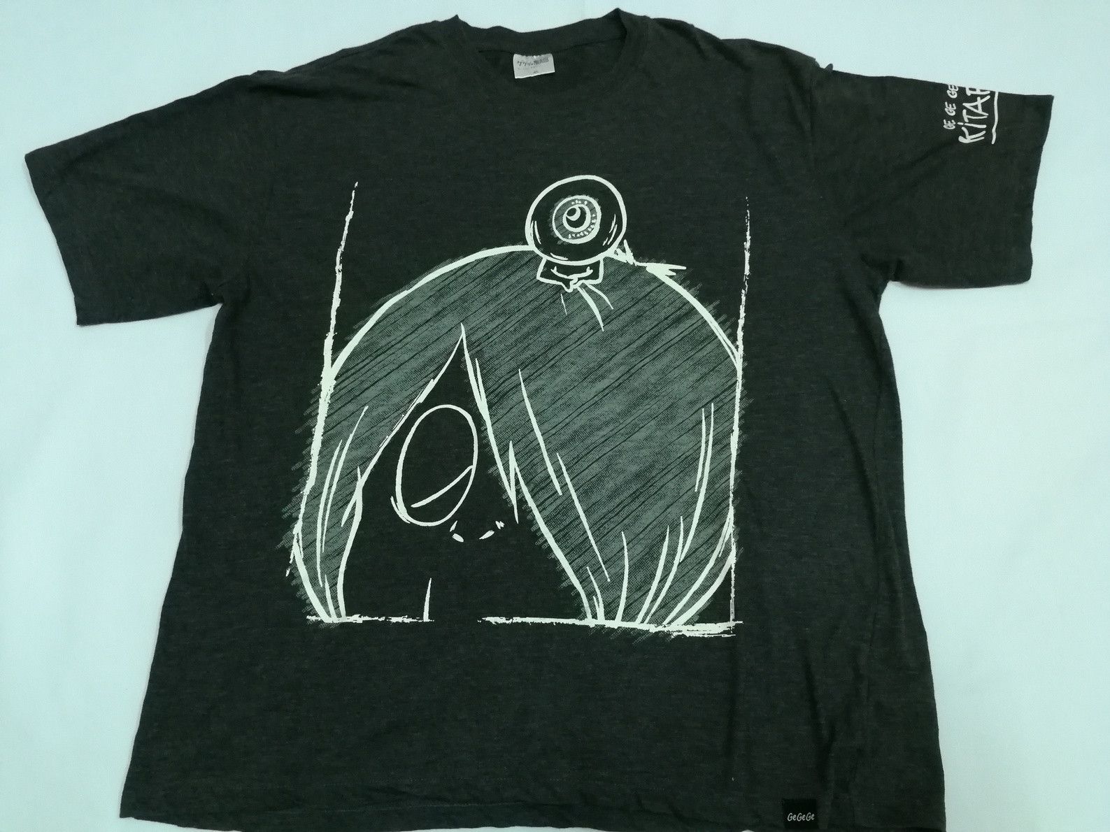 image of Anima x Comics Very Ge Ge Ge No Kitaro Anime Cartoon Comic Tee in Charcoal Grey, Men's (Size XL)
