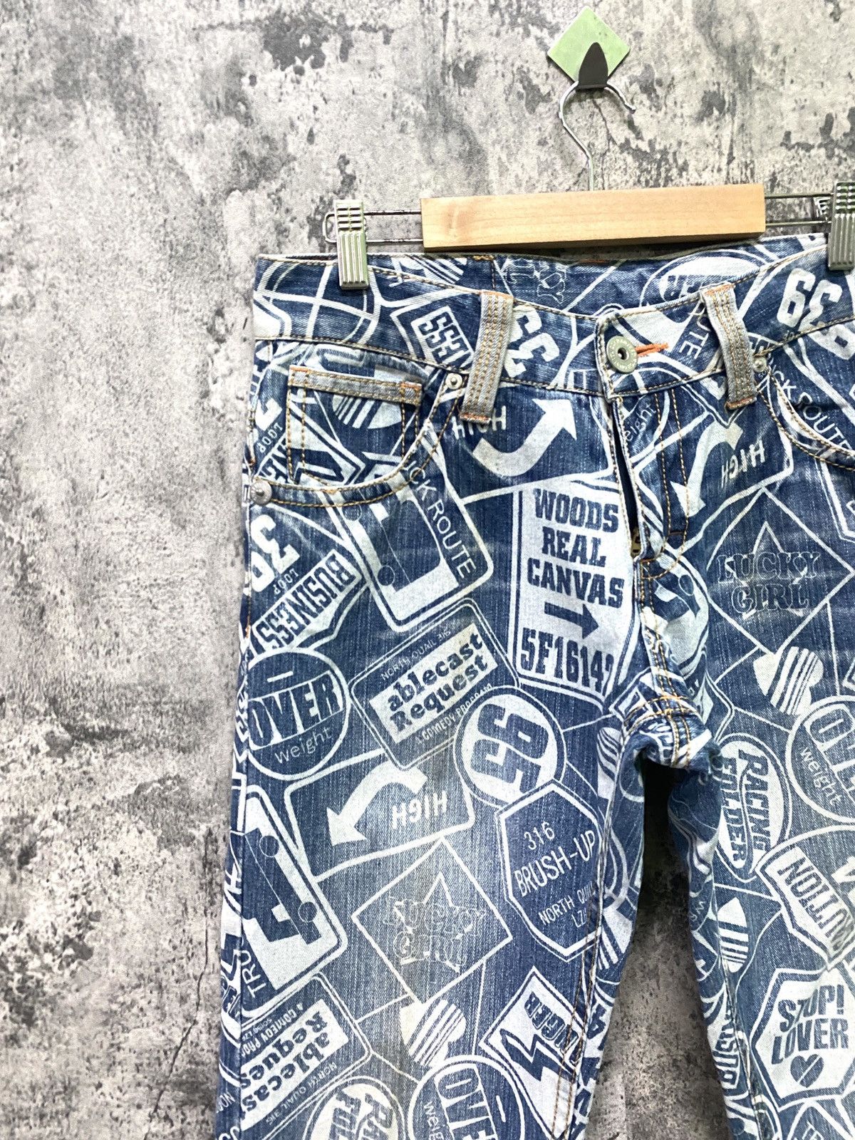 Designer × Japanese Brand Japan SURF GIRLS FullPrint Faded Denim Hysteric Style Pants Size US 31 - 4 Thumbnail