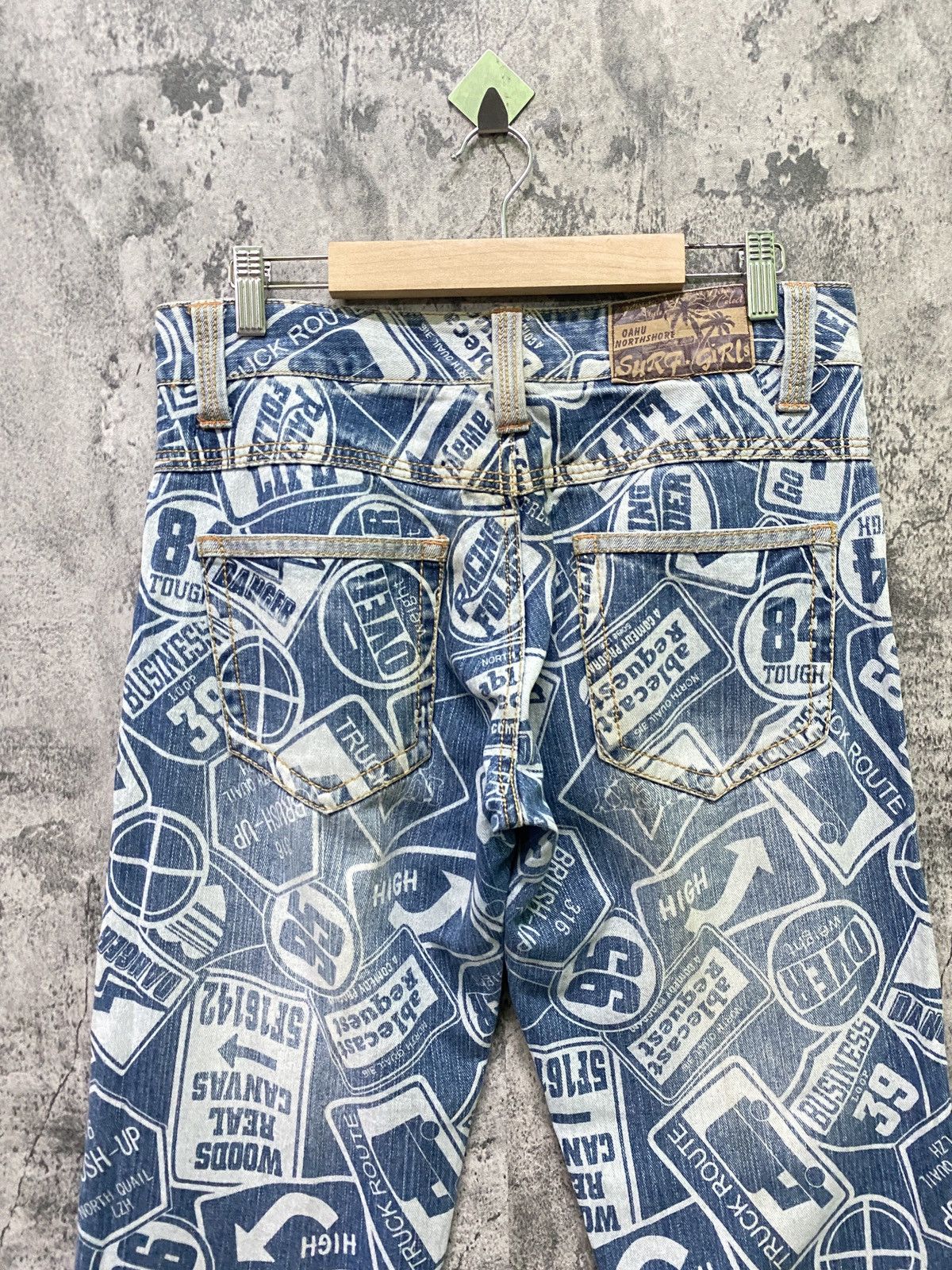 Designer × Japanese Brand Japan SURF GIRLS FullPrint Faded Denim Hysteric Style Pants Size US 31 - 16 Thumbnail