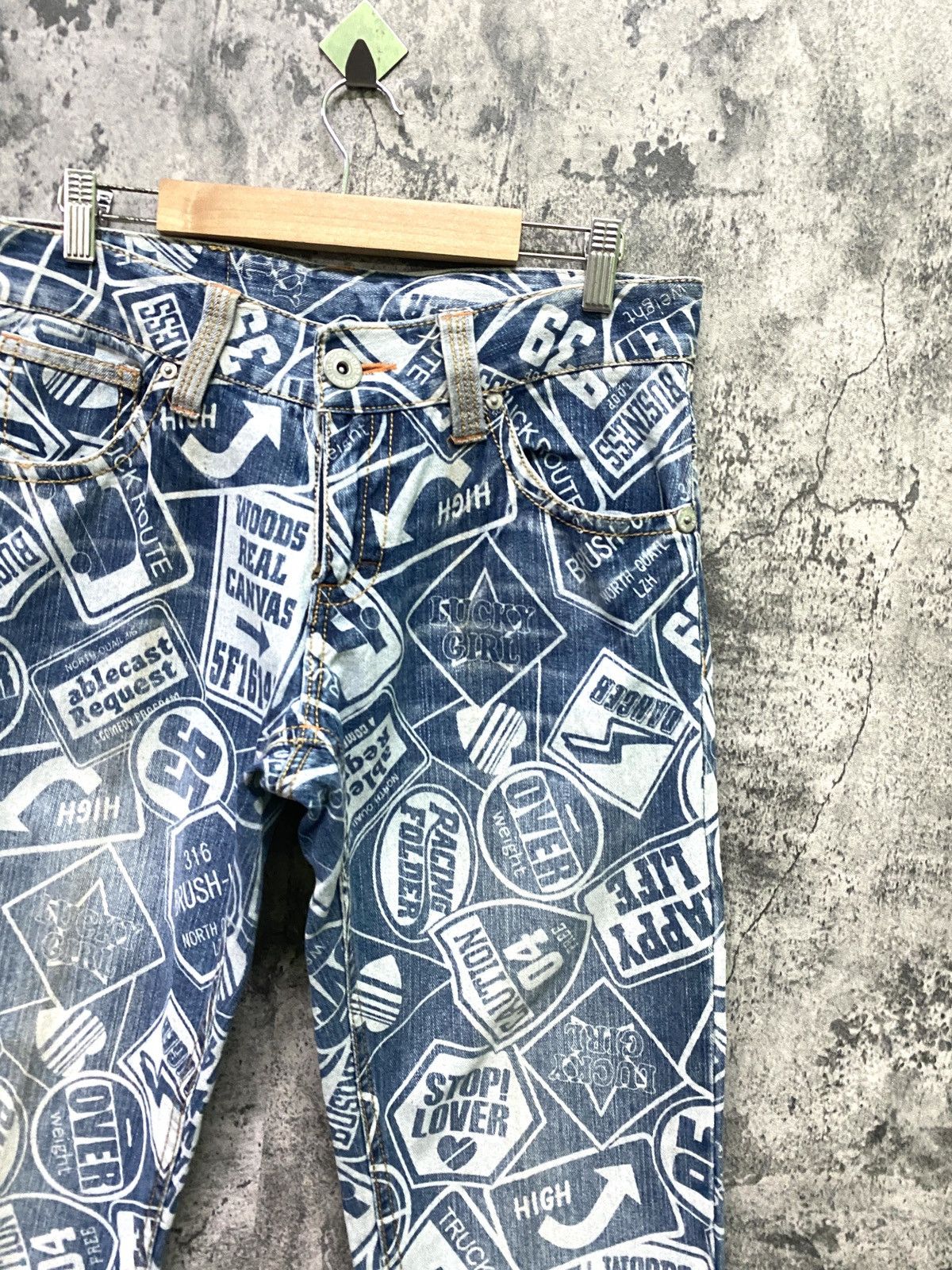 Designer × Japanese Brand Japan SURF GIRLS FullPrint Faded Denim Hysteric Style Pants Size US 31 - 5 Thumbnail