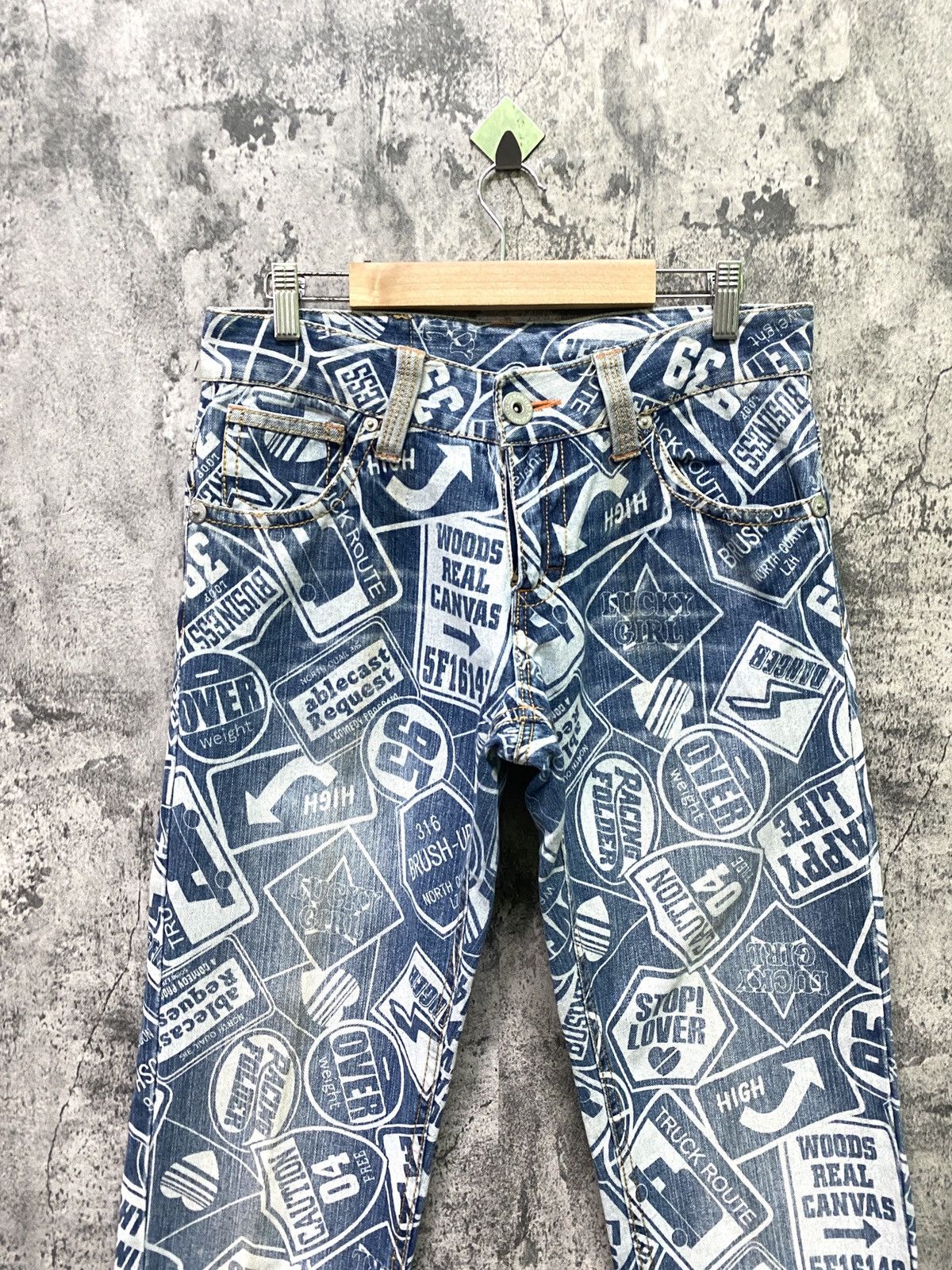 Designer × Japanese Brand Japan SURF GIRLS FullPrint Faded Denim Hysteric Style Pants Size US 31 - 3 Thumbnail