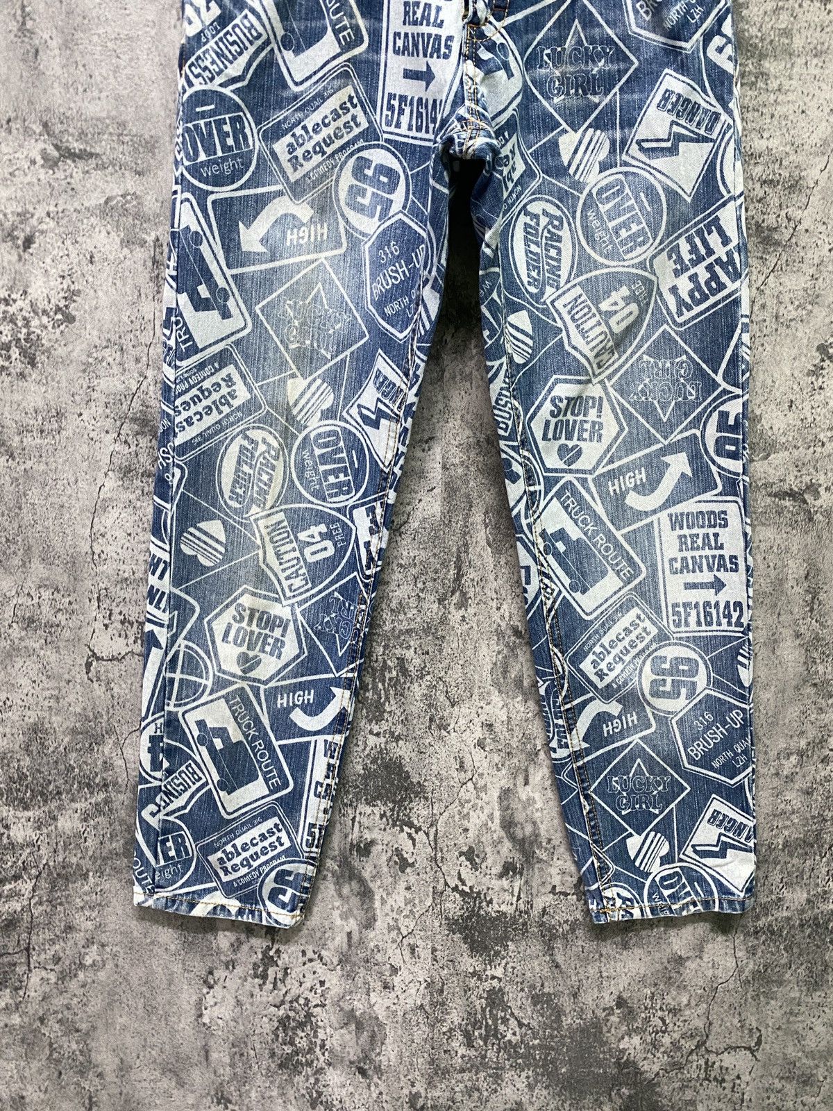 Designer × Japanese Brand Japan SURF GIRLS FullPrint Faded Denim Hysteric Style Pants Size US 31 - 8 Thumbnail