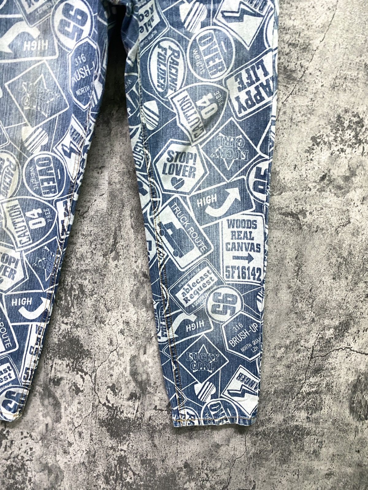 Designer × Japanese Brand Japan SURF GIRLS FullPrint Faded Denim Hysteric Style Pants Size US 31 - 7 Thumbnail