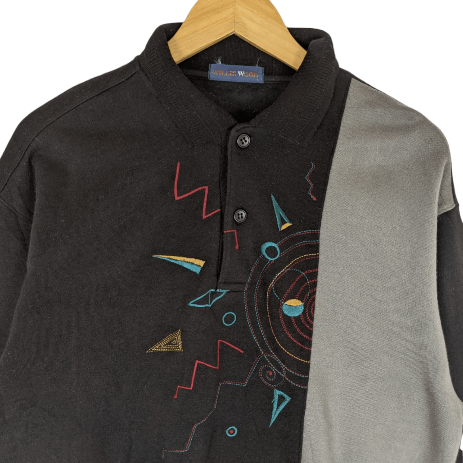 Japanese Brand Japan WILLIE WOOD Retro Style Wool Polo Jumper Sweatshirt Size US L / EU 52-54 / 3 - 4 Thumbnail