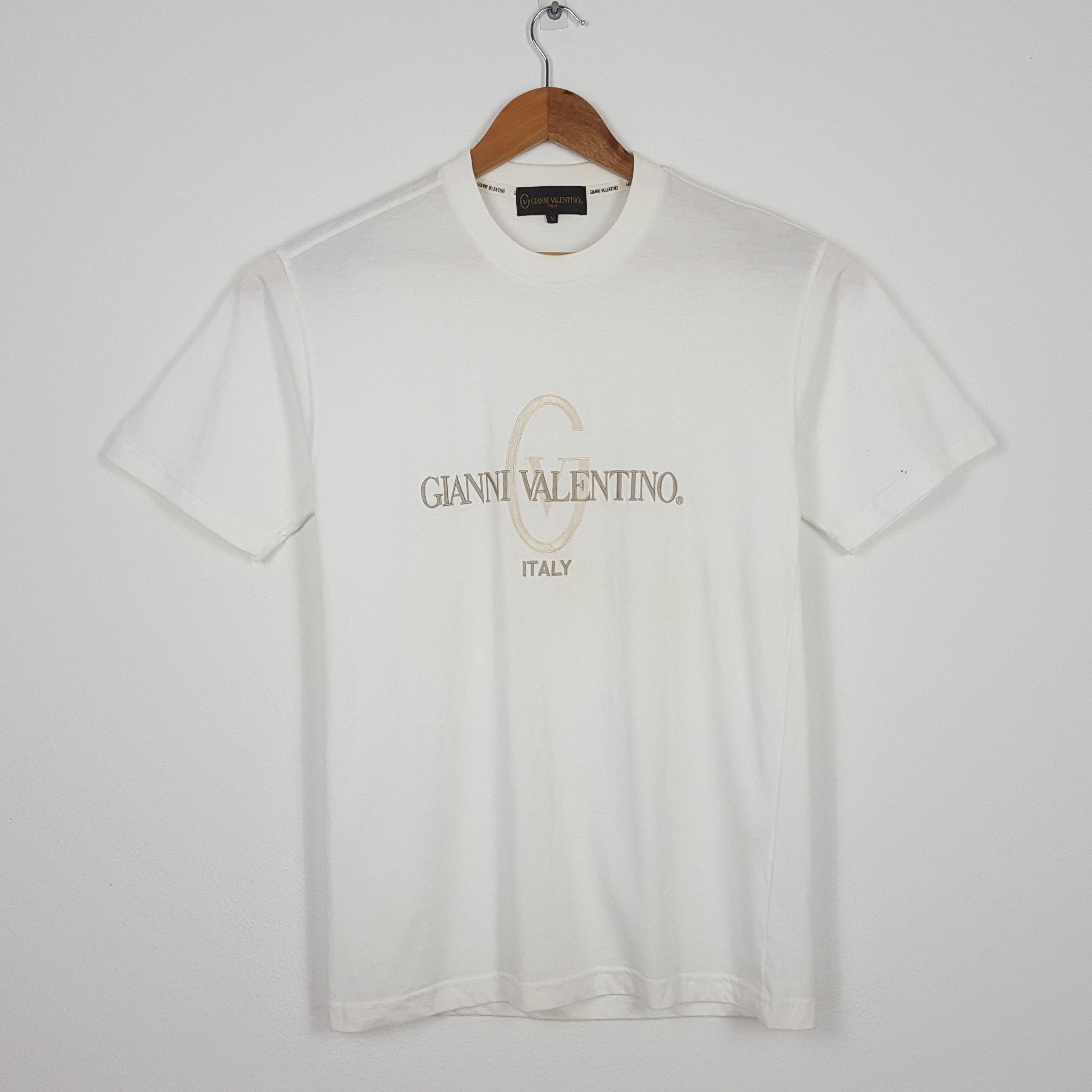 Gianni Valentino × Valentino × Vintage Vintage GIANNI VALENTINO Embroidery Spell Out t-shirt Size US M / EU 48-50 / 2 - 1 Thumbnail