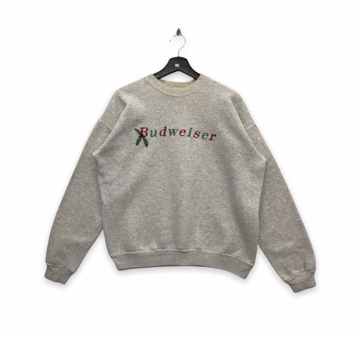 Budweiser × Hanes × Vintage Rare!! Vintage Budweiser Spellout Embroidery Sweatshirt Size US L / EU 52-54 / 3 - 1 Thumbnail