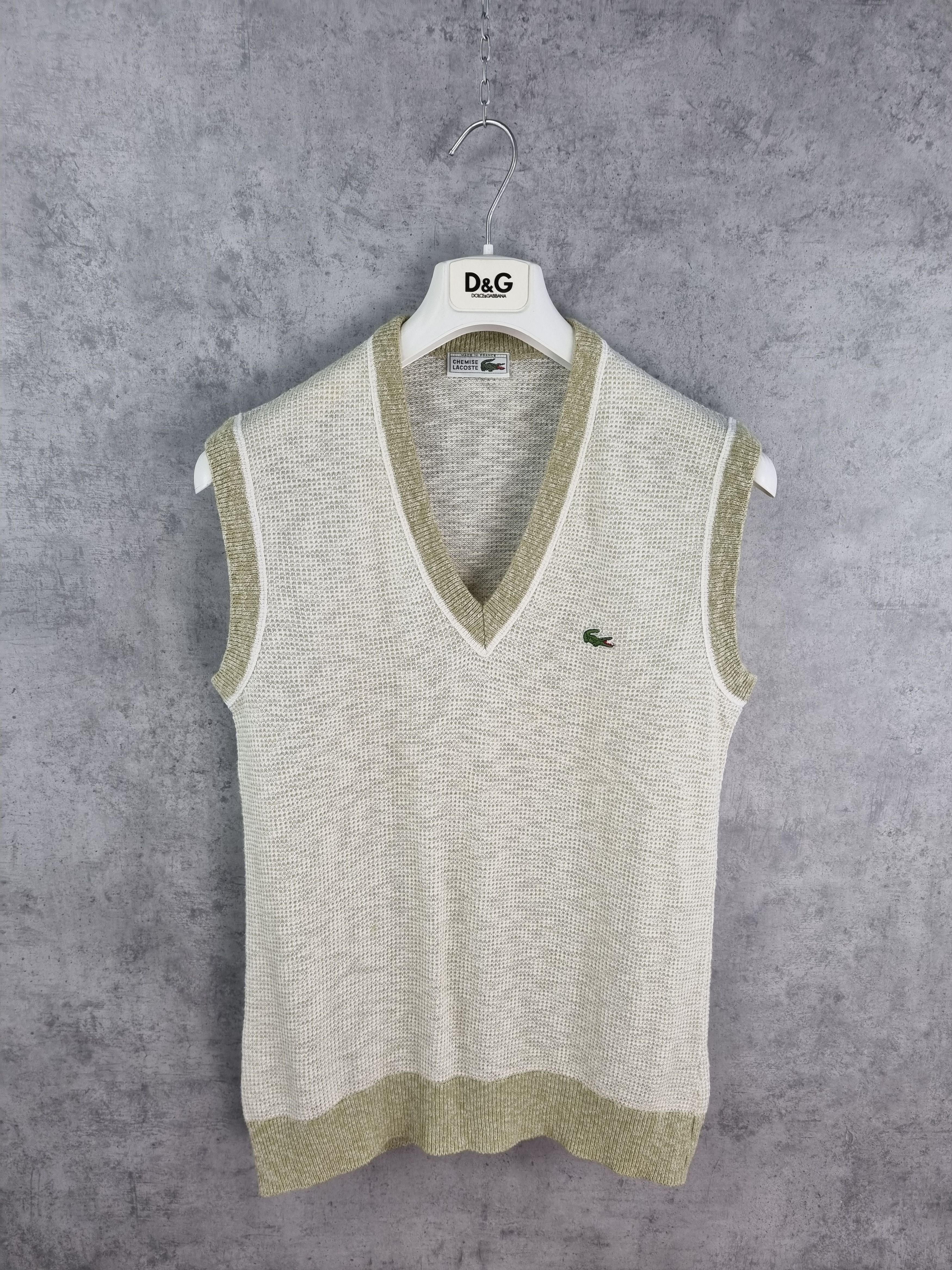 Pre-owned Golf Wang X Lacoste 80's Lacoste Chemise Knitwear Sleeveless Sweater/vest In Dirty White