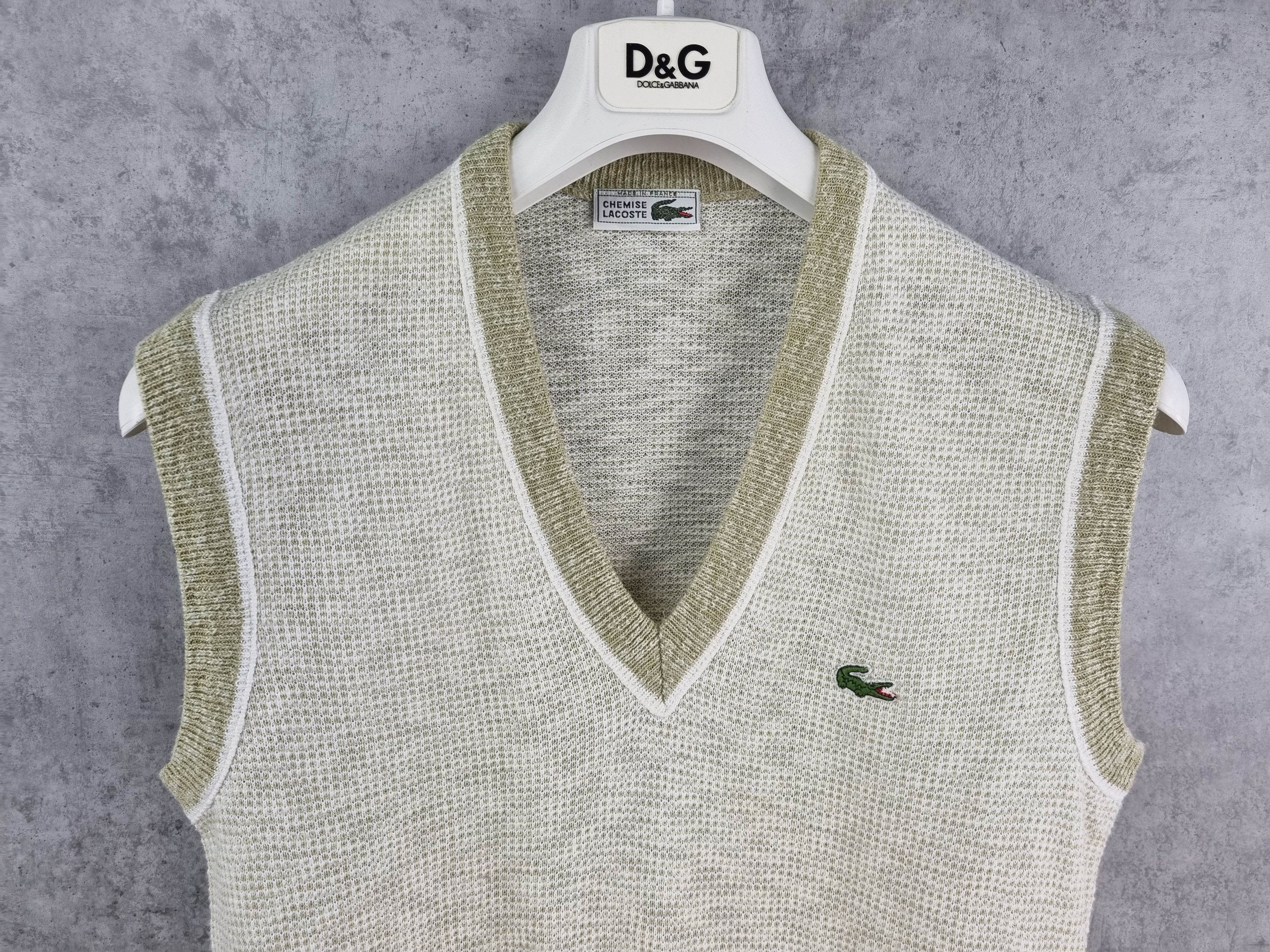Golf Wang × Lacoste × Vintage 80s Lacoste Chemise Rare Knitwear Sleeveless Sweater/Vest Size US M / EU 48-50 / 2 - 2 Thumbnail
