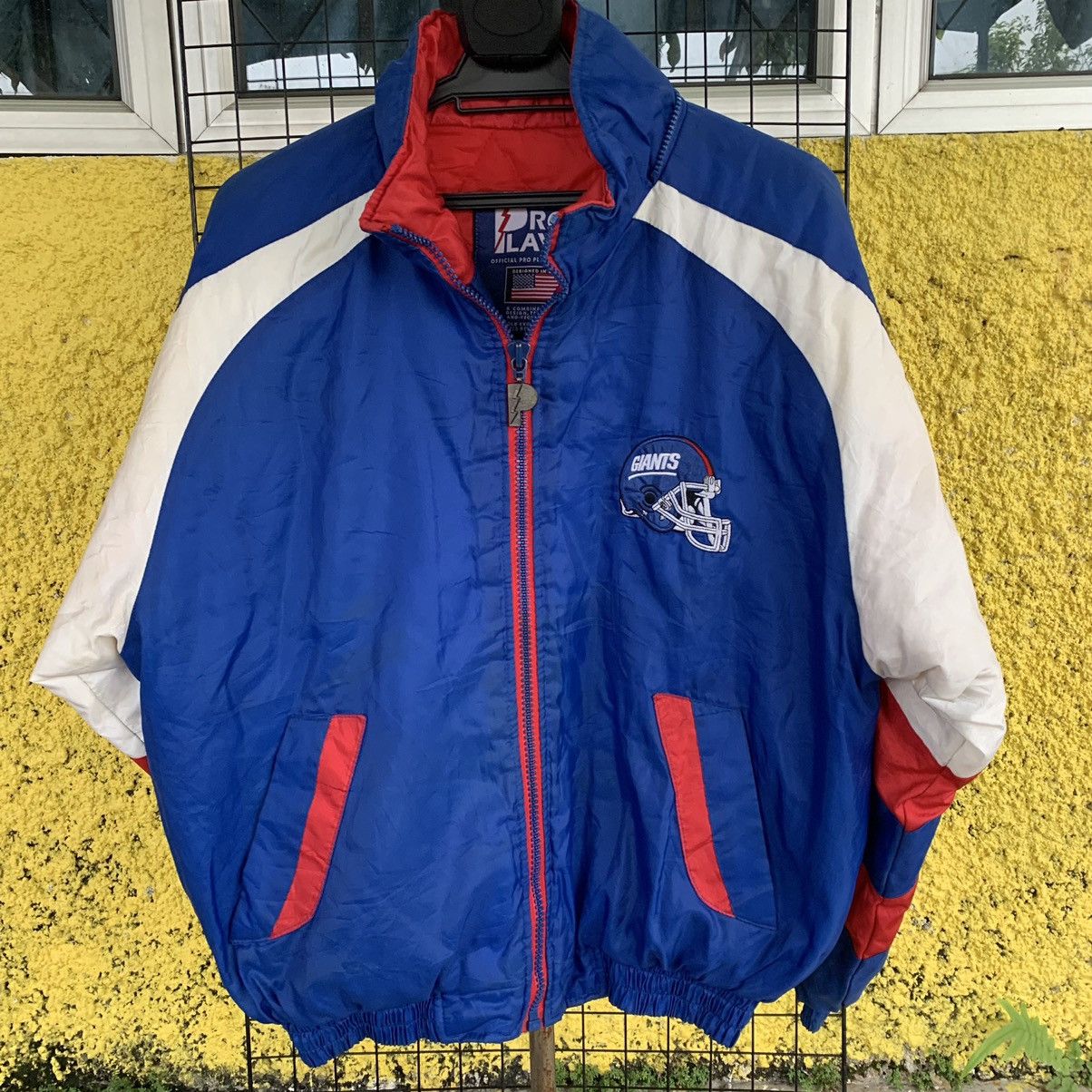 Vintage NY GIANTS 2024 Pro Player Heavy Winter Reversible Jacket Mens Sz XL Blue