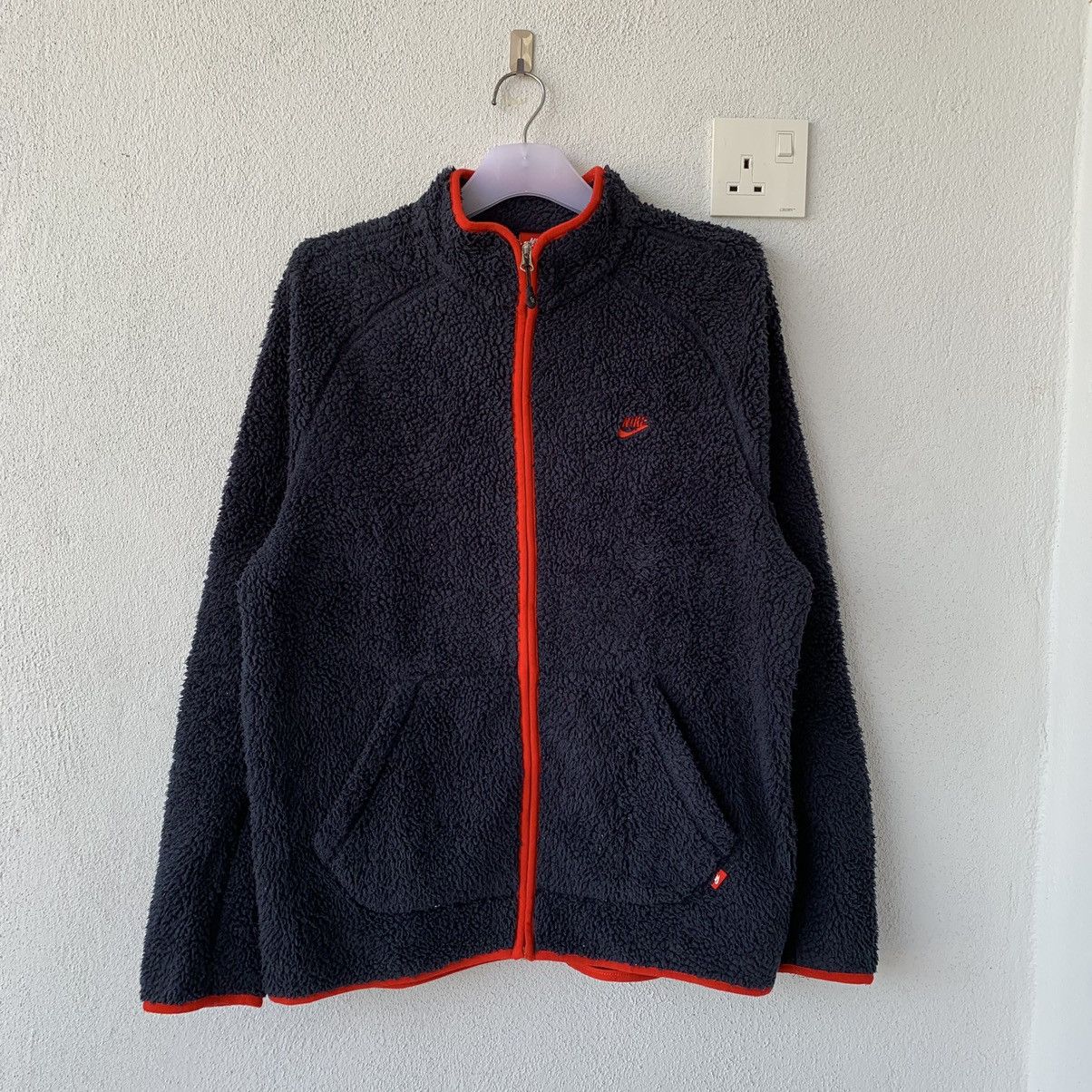 NIKE fleece turtleneck full zip jacket small logo