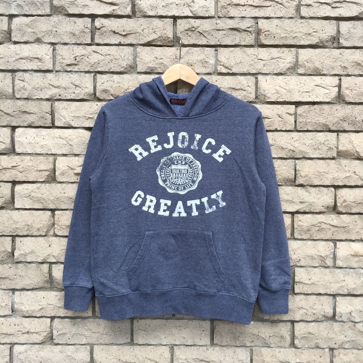 Japanese Brand Capalanca hoodie spel out big logo.. rejoice greatly Size US S / EU 44-46 / 1 - 1 Thumbnail