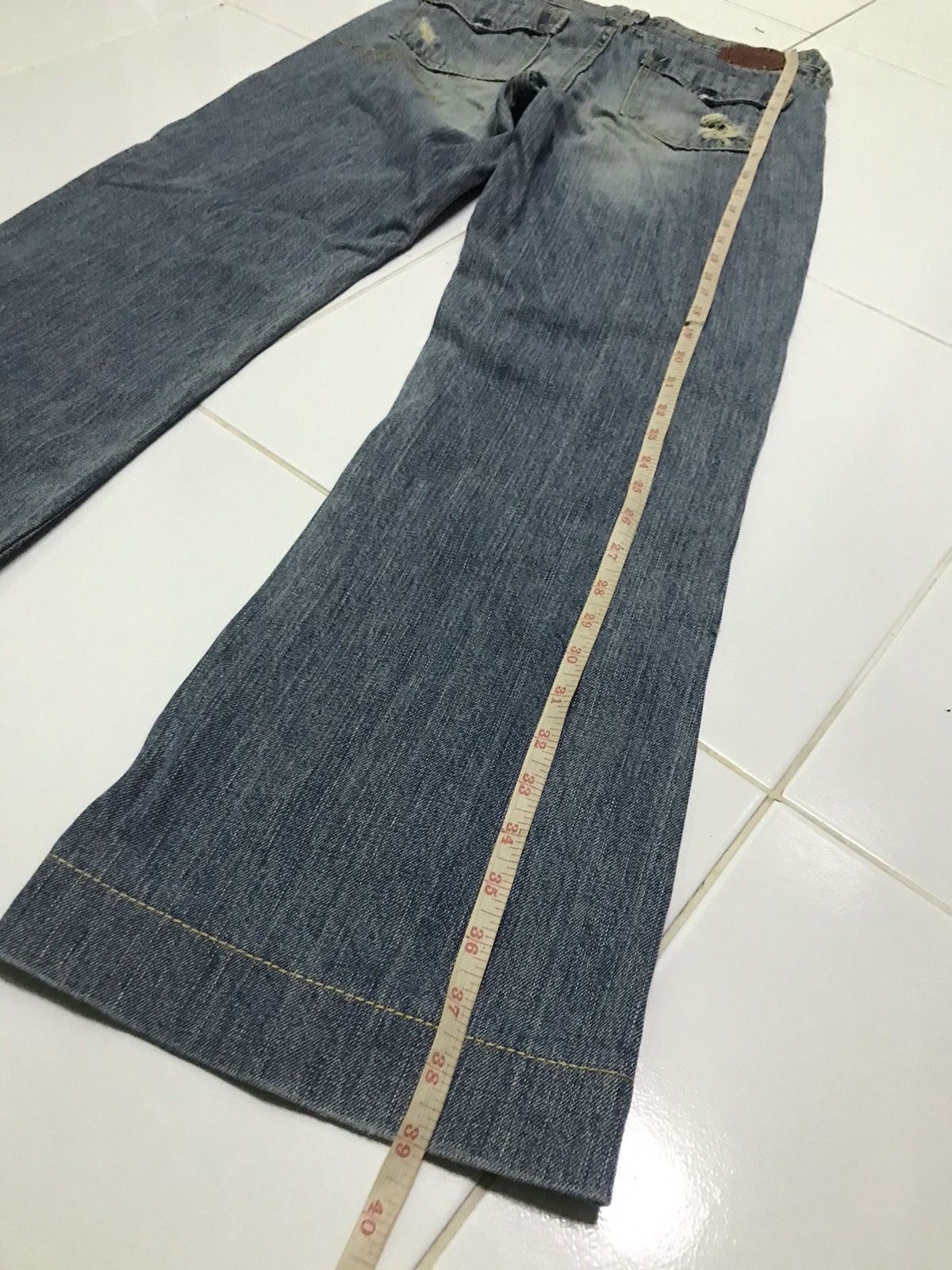 Japanese Brand Lois crayon flared denim jeans Size 29" - 7 Thumbnail
