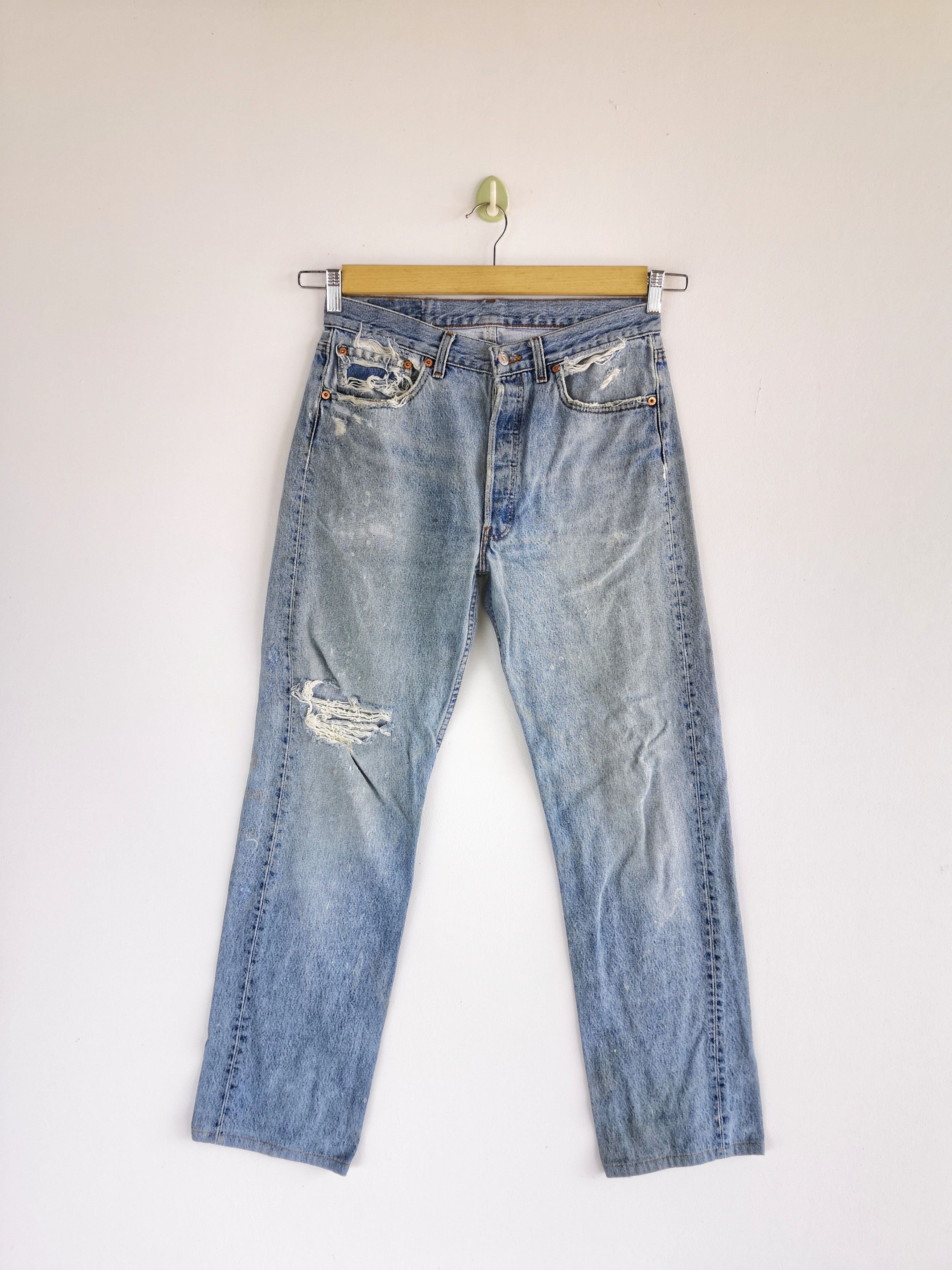 Levi's Vintage Levis 501 Light Wash Jeans Levi's Distressed Denim Size US 30 / EU 46 - 1 Thumbnail